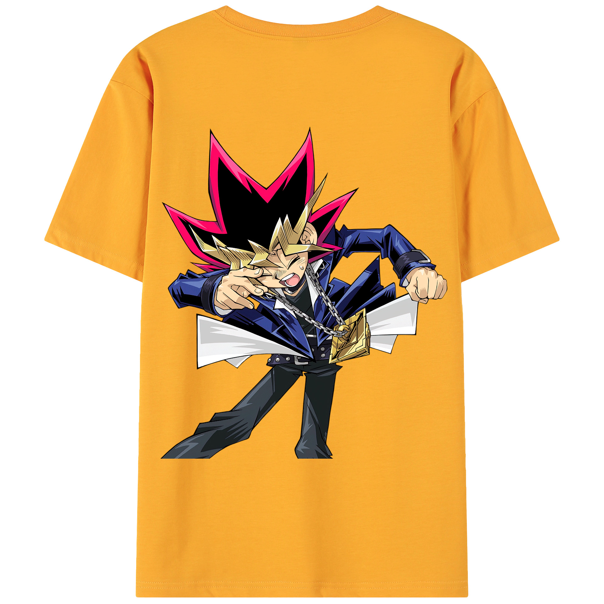 （画像用） 遊☆戯☆王 Yu-Gi-Oh! 綿100％ メンズ半袖Tシャツ（バックプリント） 通気性