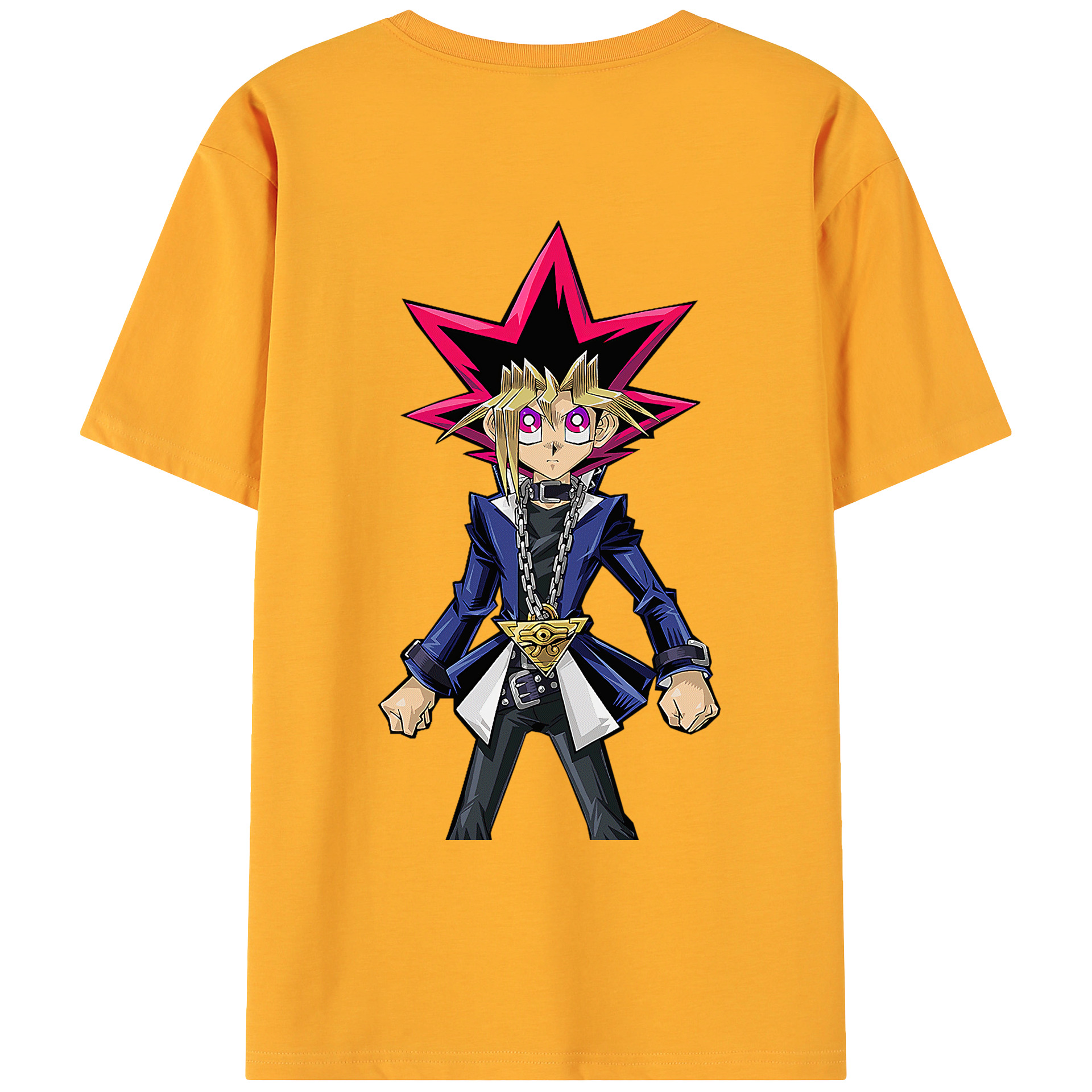（画像用） 遊☆戯☆王 Yu-Gi-Oh! 綿100％ メンズ半袖Tシャツ（バックプリント） 通気性