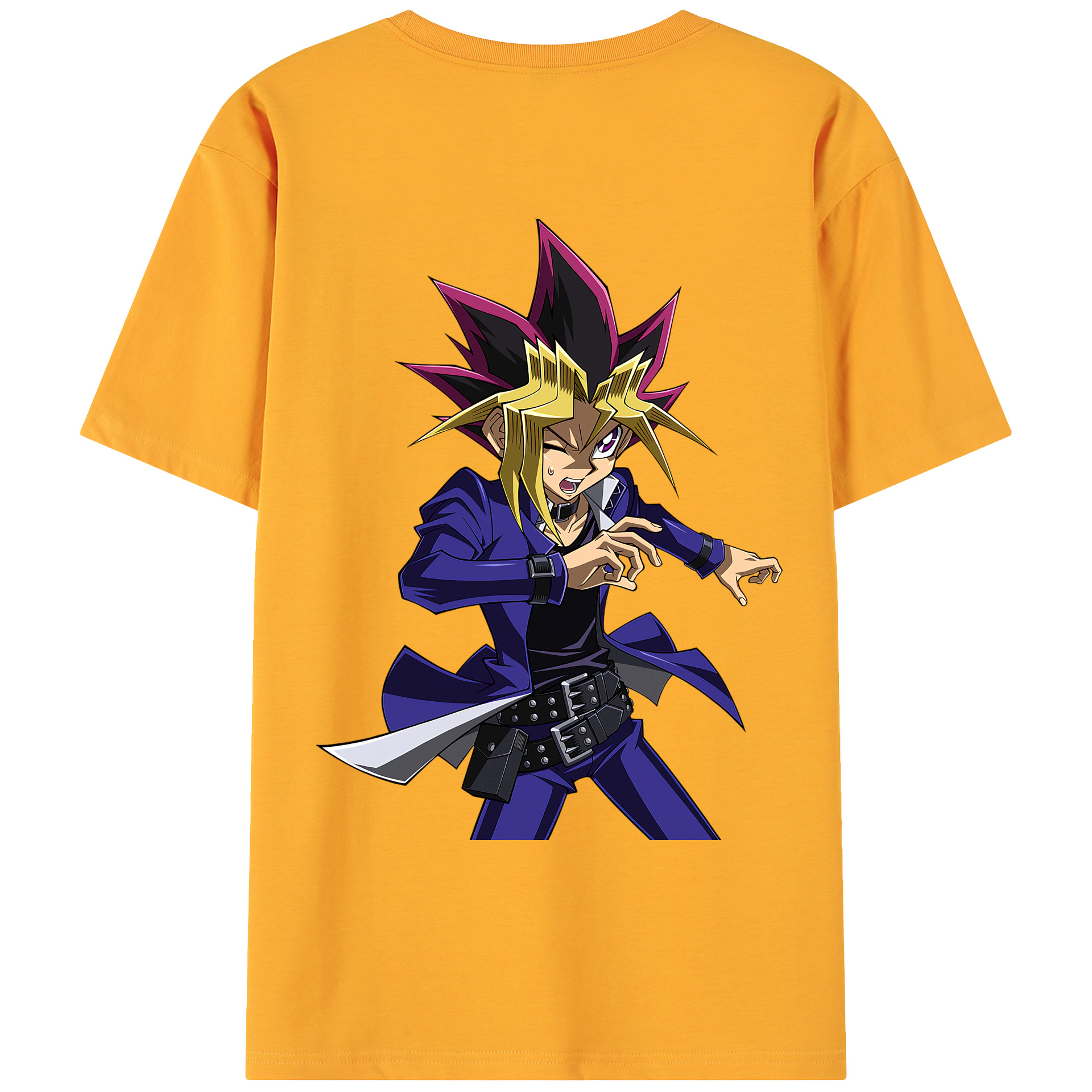 （画像用） 遊☆戯☆王 Yu-Gi-Oh! 綿100％ メンズ半袖Tシャツ（バックプリント） 通気性