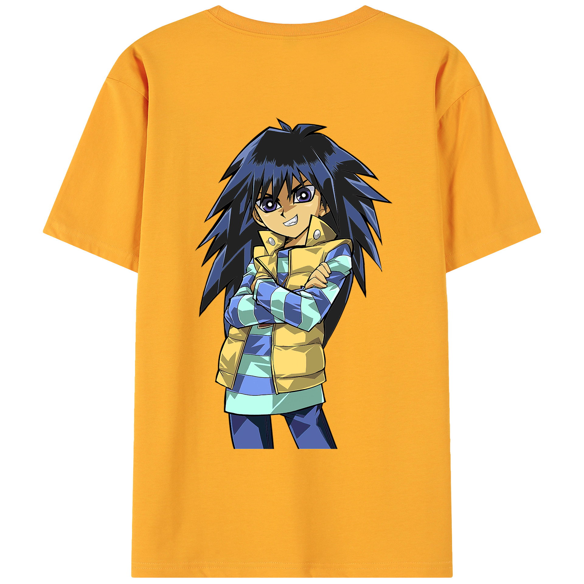 （画像用） 遊☆戯☆王 Yu-Gi-Oh! 綿100％ メンズ半袖Tシャツ（バックプリント） 通気性