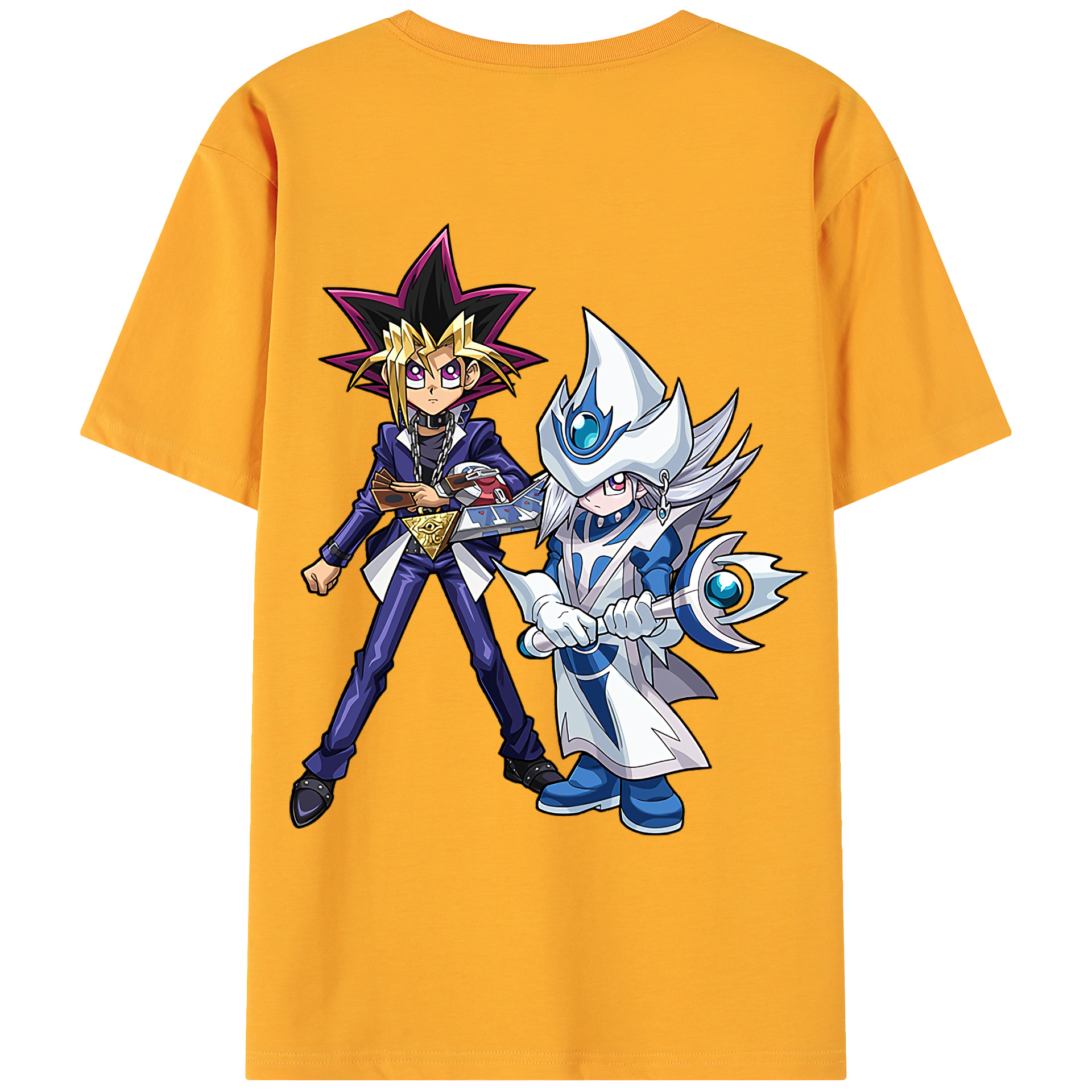 （画像用） 遊☆戯☆王 Yu-Gi-Oh! 綿100％ メンズ半袖Tシャツ（バックプリント） 通気性