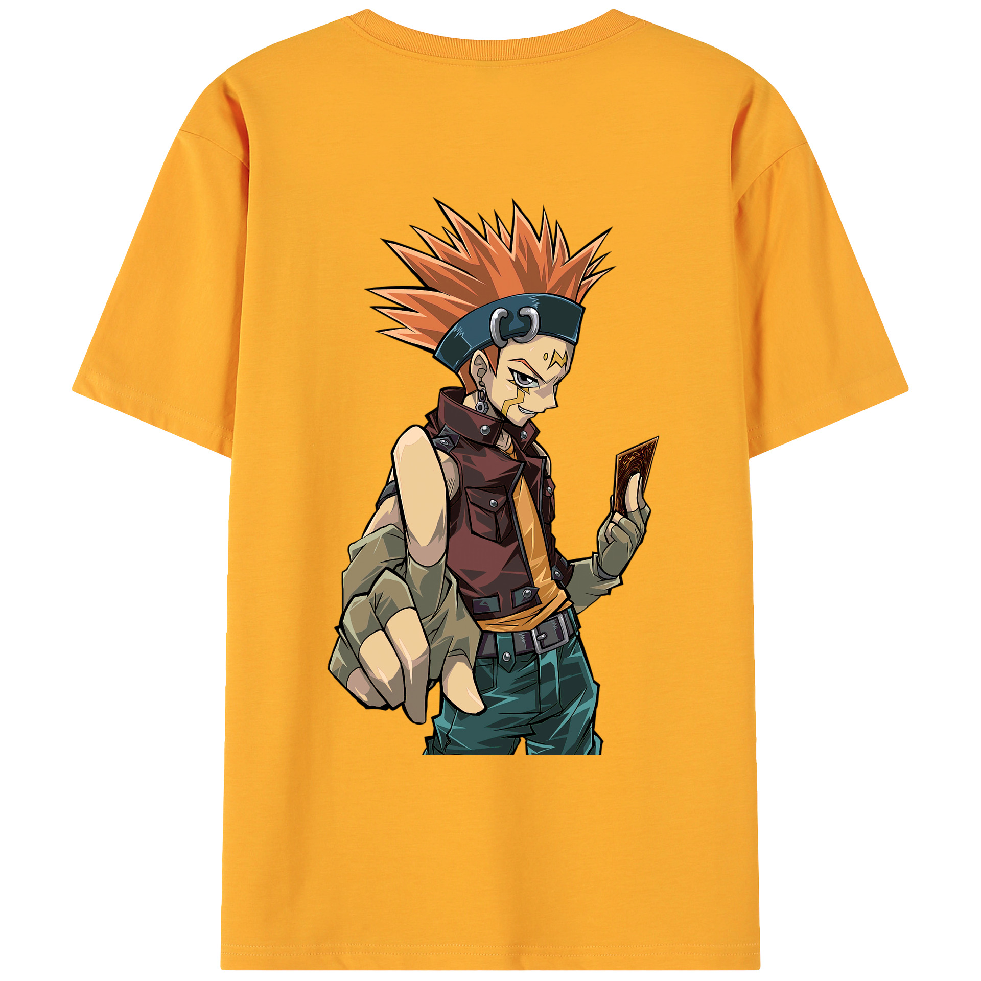 （画像用） 遊☆戯☆王 Yu-Gi-Oh! 綿100％ メンズ半袖Tシャツ（バックプリント） 通気性
