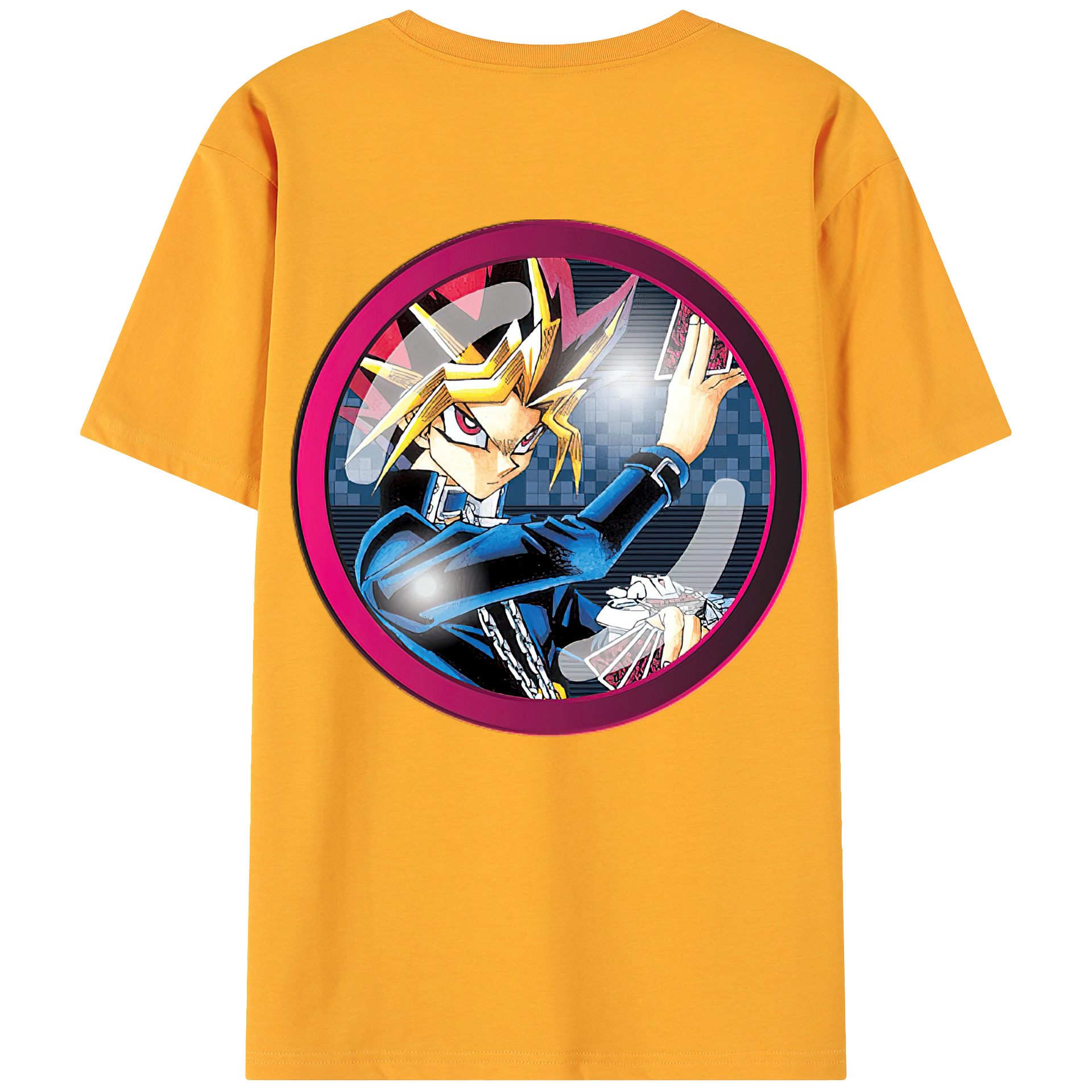 （画像用） 遊☆戯☆王 Yu-Gi-Oh! 綿100％ メンズ半袖Tシャツ（バックプリント） 通気性