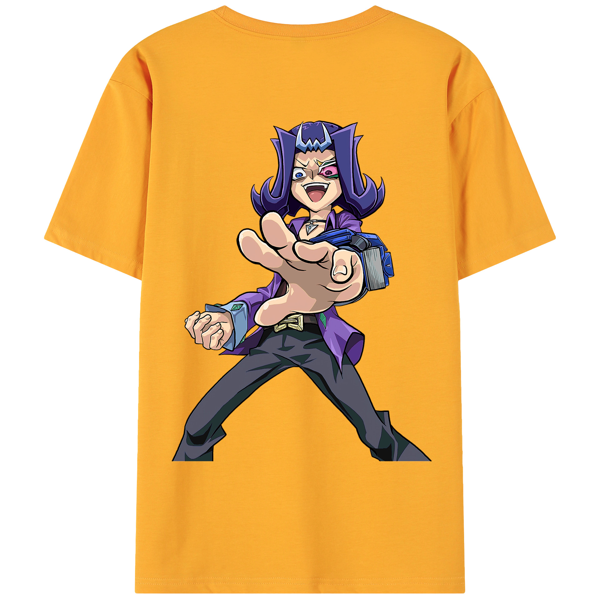 （画像用） 遊☆戯☆王 Yu-Gi-Oh! 綿100％ メンズ半袖Tシャツ（バックプリント） 通気性