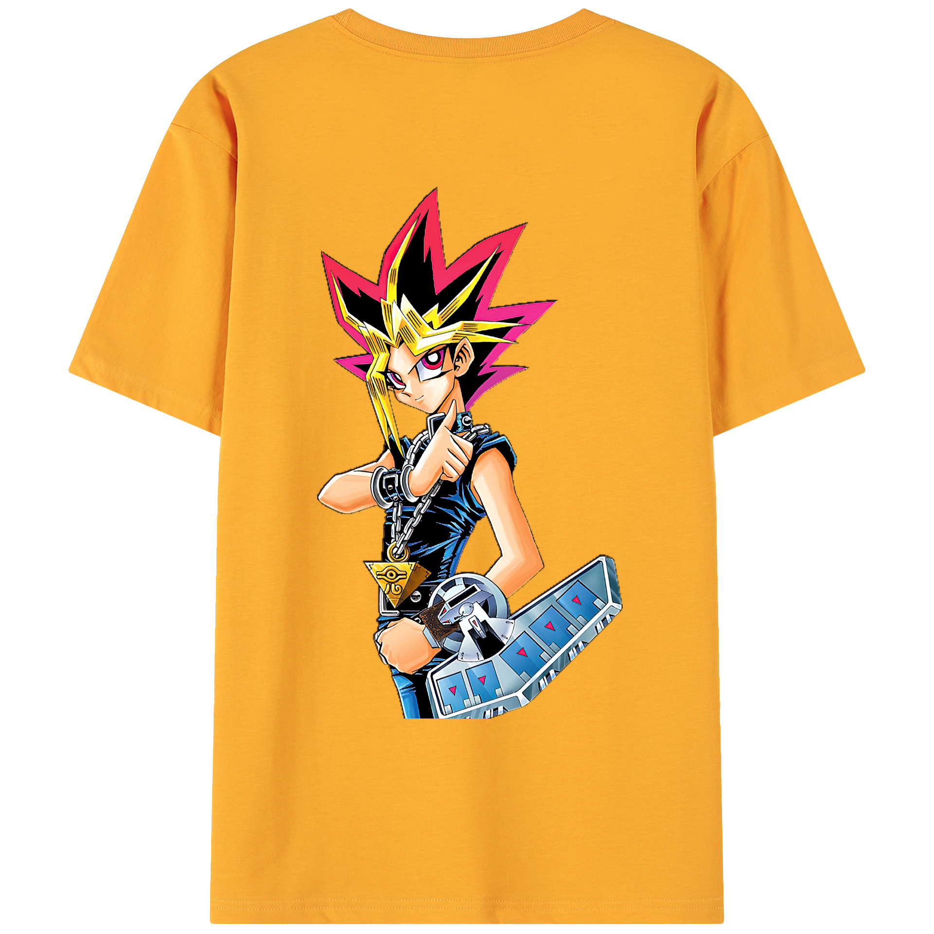 （画像用） 遊☆戯☆王 Yu-Gi-Oh! 綿100％ メンズ半袖Tシャツ（バックプリント） 通気性
