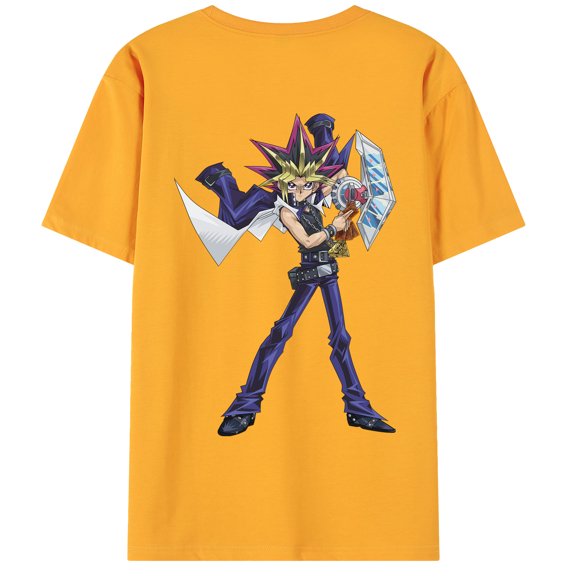 （画像用） 遊☆戯☆王 Yu-Gi-Oh! 綿100％ メンズ半袖Tシャツ（バックプリント） 通気性