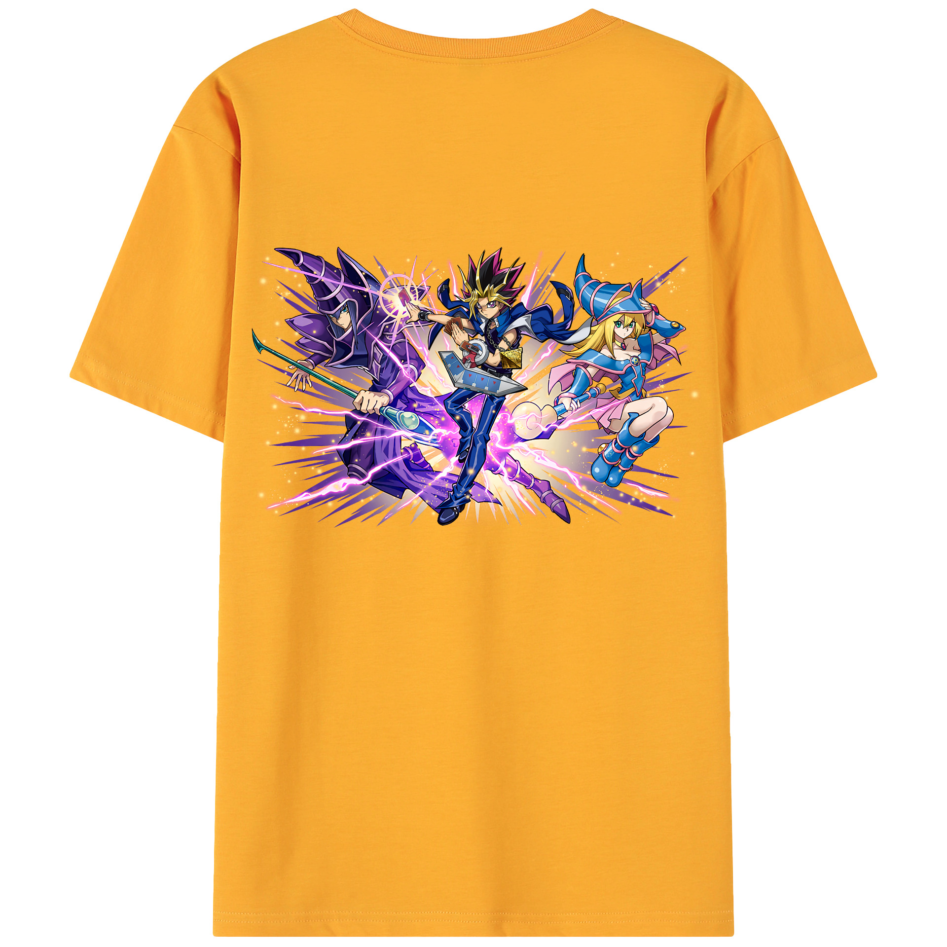 （画像用） 遊☆戯☆王 Yu-Gi-Oh! 綿100％ メンズ半袖Tシャツ（バックプリント） 通気性