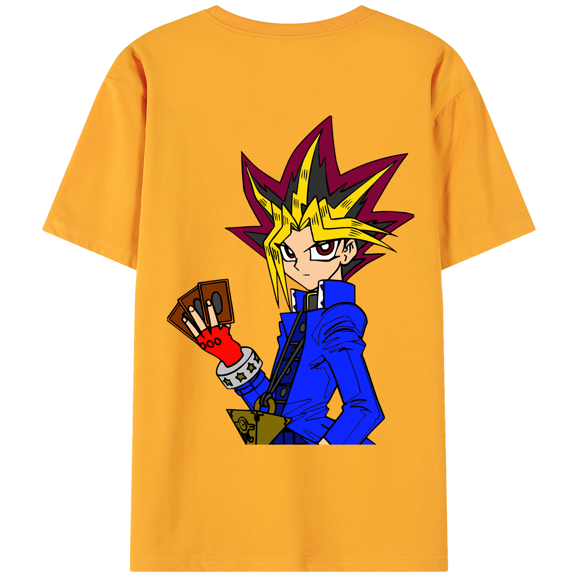 （画像用） 遊☆戯☆王 Yu-Gi-Oh! 綿100％ メンズ半袖Tシャツ（バックプリント） 通気性