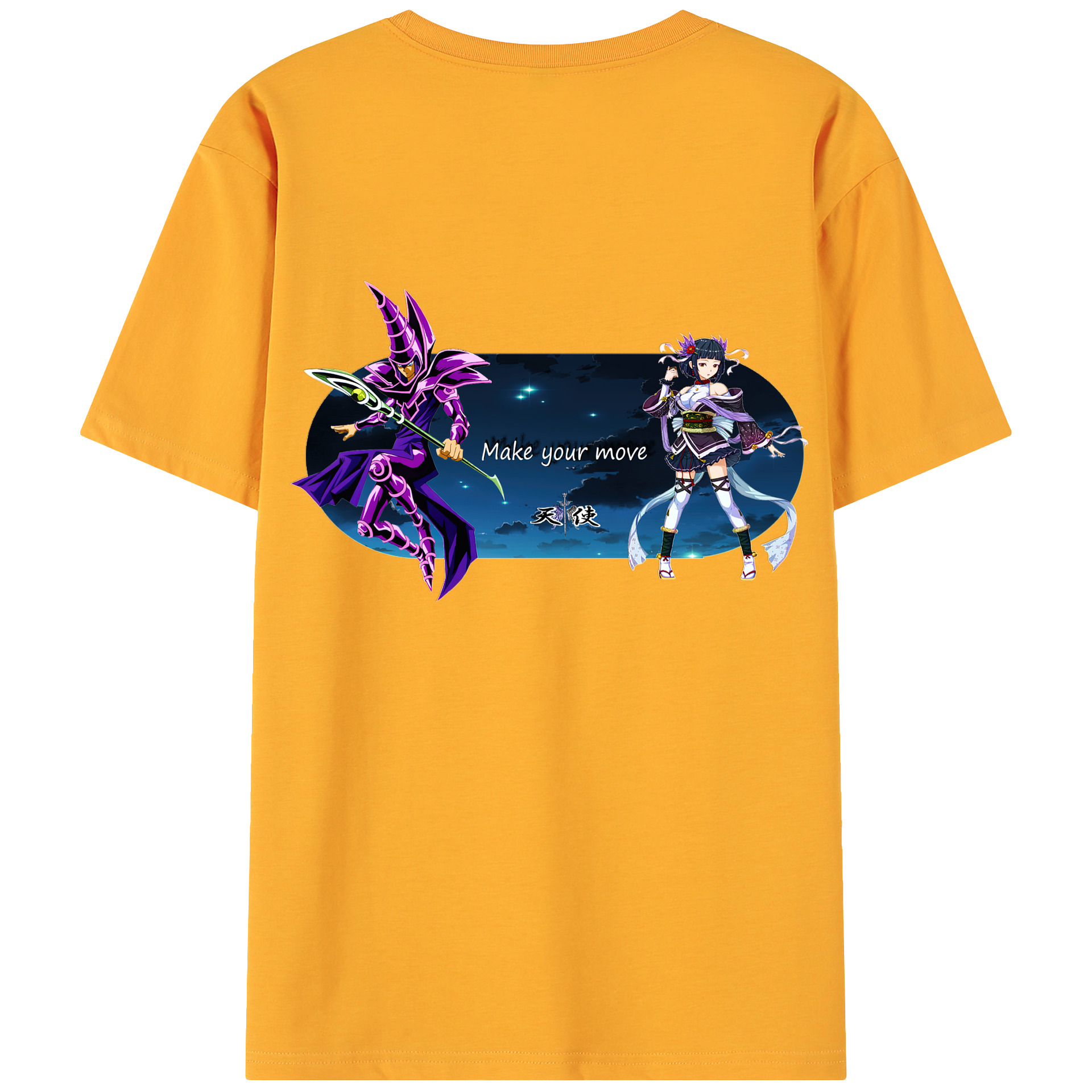 （画像用） 遊☆戯☆王 Yu-Gi-Oh! 綿100％ メンズ半袖Tシャツ（バックプリント） 通気性