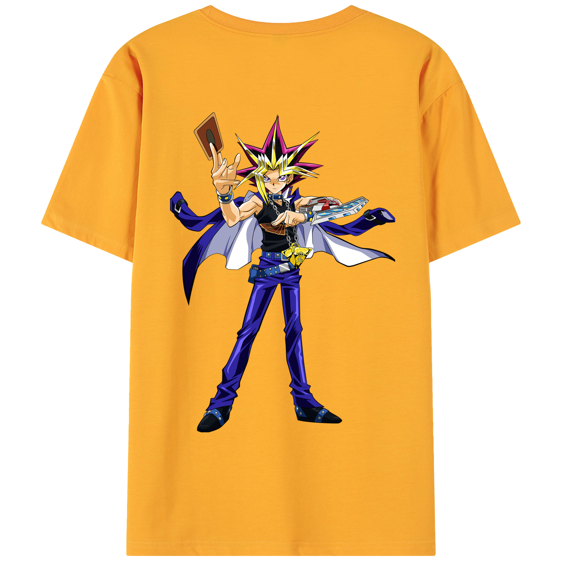 （画像用） 遊☆戯☆王 Yu-Gi-Oh! 綿100％ メンズ半袖Tシャツ（バックプリント） 通気性