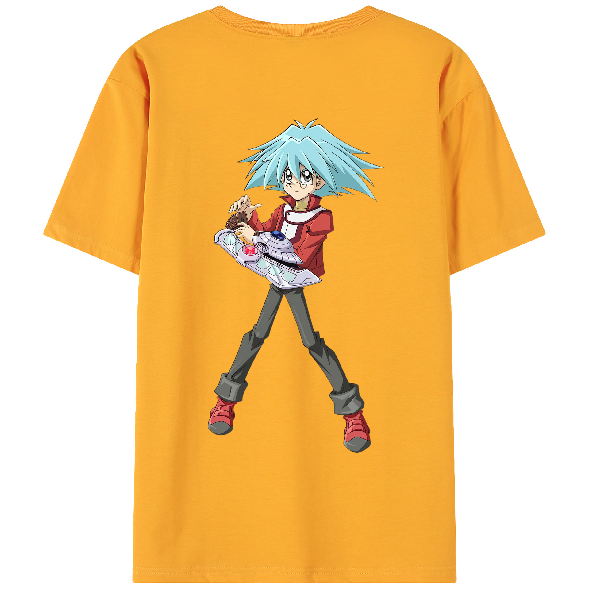 （画像用） 遊☆戯☆王 Yu-Gi-Oh! 綿100％ メンズ半袖Tシャツ（バックプリント） 通気性