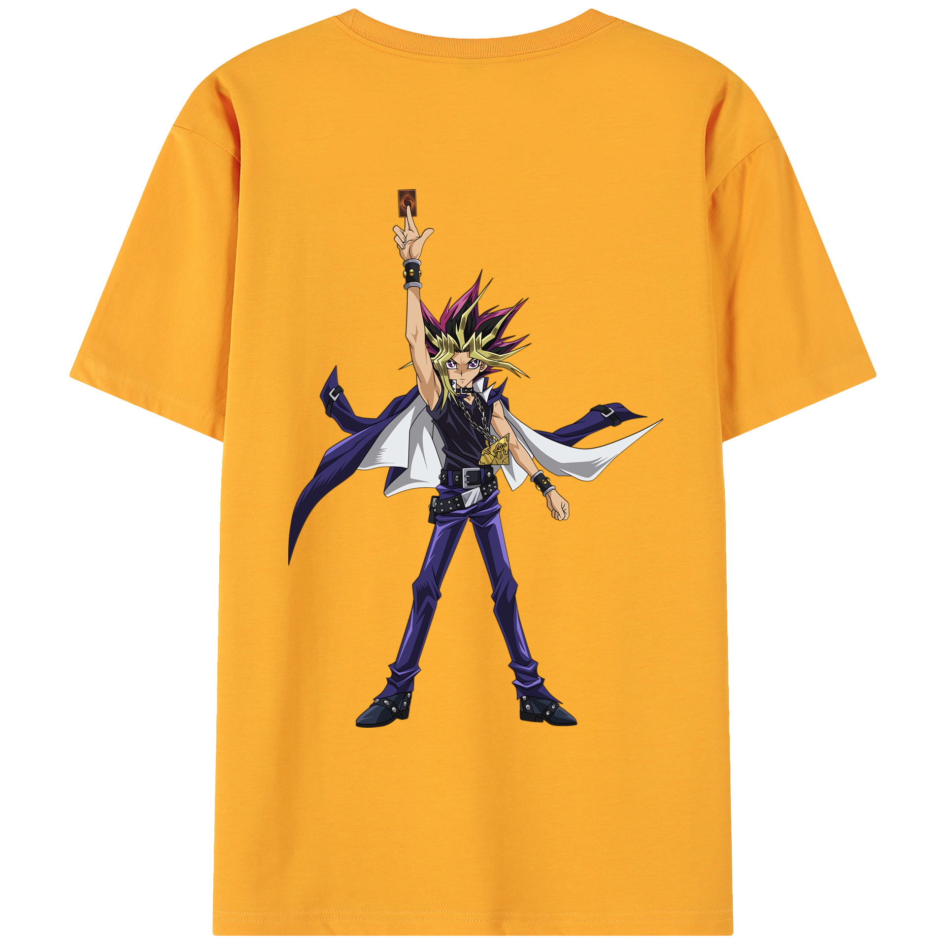 （画像用） 遊☆戯☆王 Yu-Gi-Oh! 綿100％ メンズ半袖Tシャツ（バックプリント） 通気性