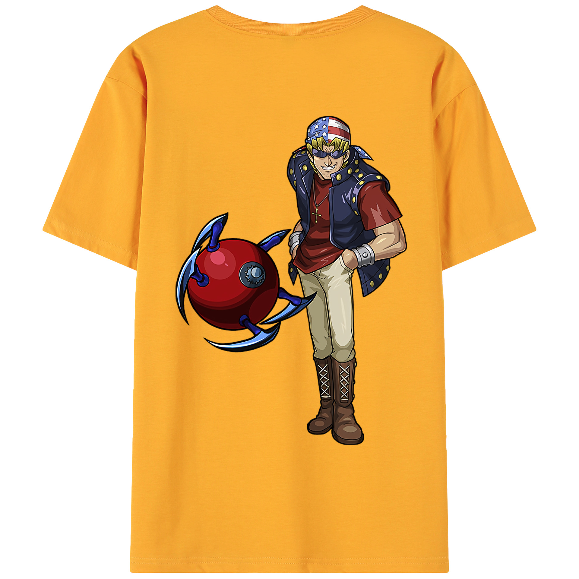 （画像用） 遊☆戯☆王 Yu-Gi-Oh! 綿100％ メンズ半袖Tシャツ（バックプリント） 通気性