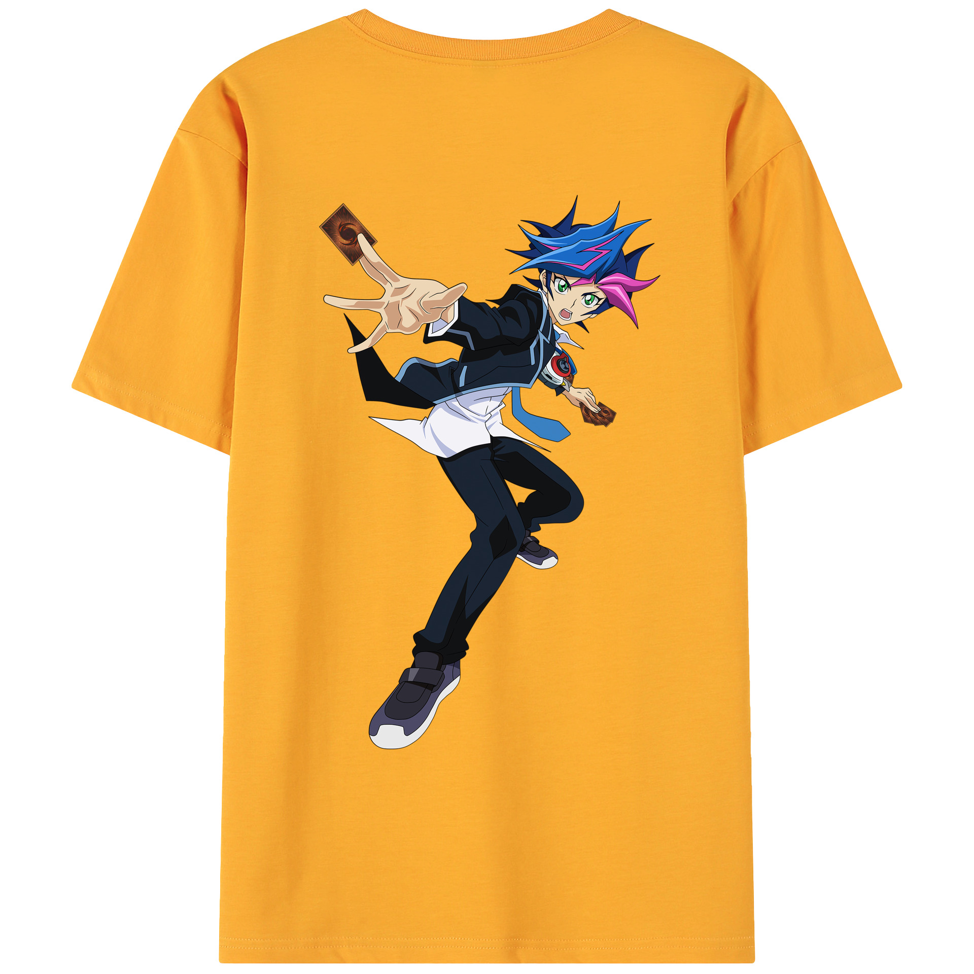 （画像用） 遊☆戯☆王 Yu-Gi-Oh! 綿100％ メンズ半袖Tシャツ（バックプリント） 通気性