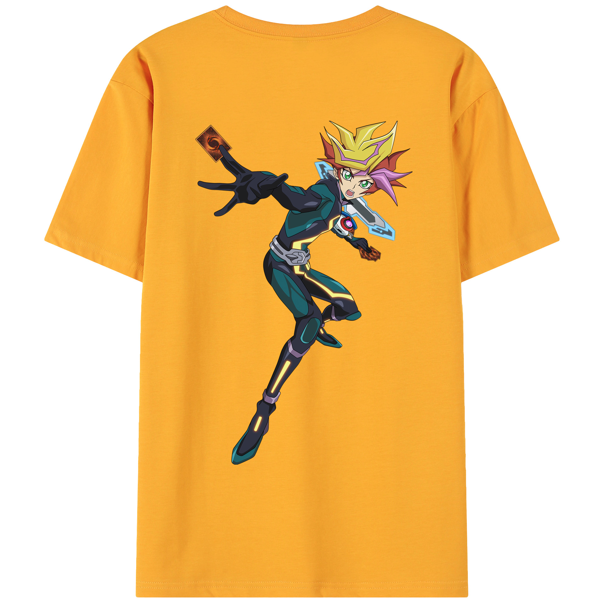 （画像用） 遊☆戯☆王 Yu-Gi-Oh! 綿100％ メンズ半袖Tシャツ（バックプリント） 通気性