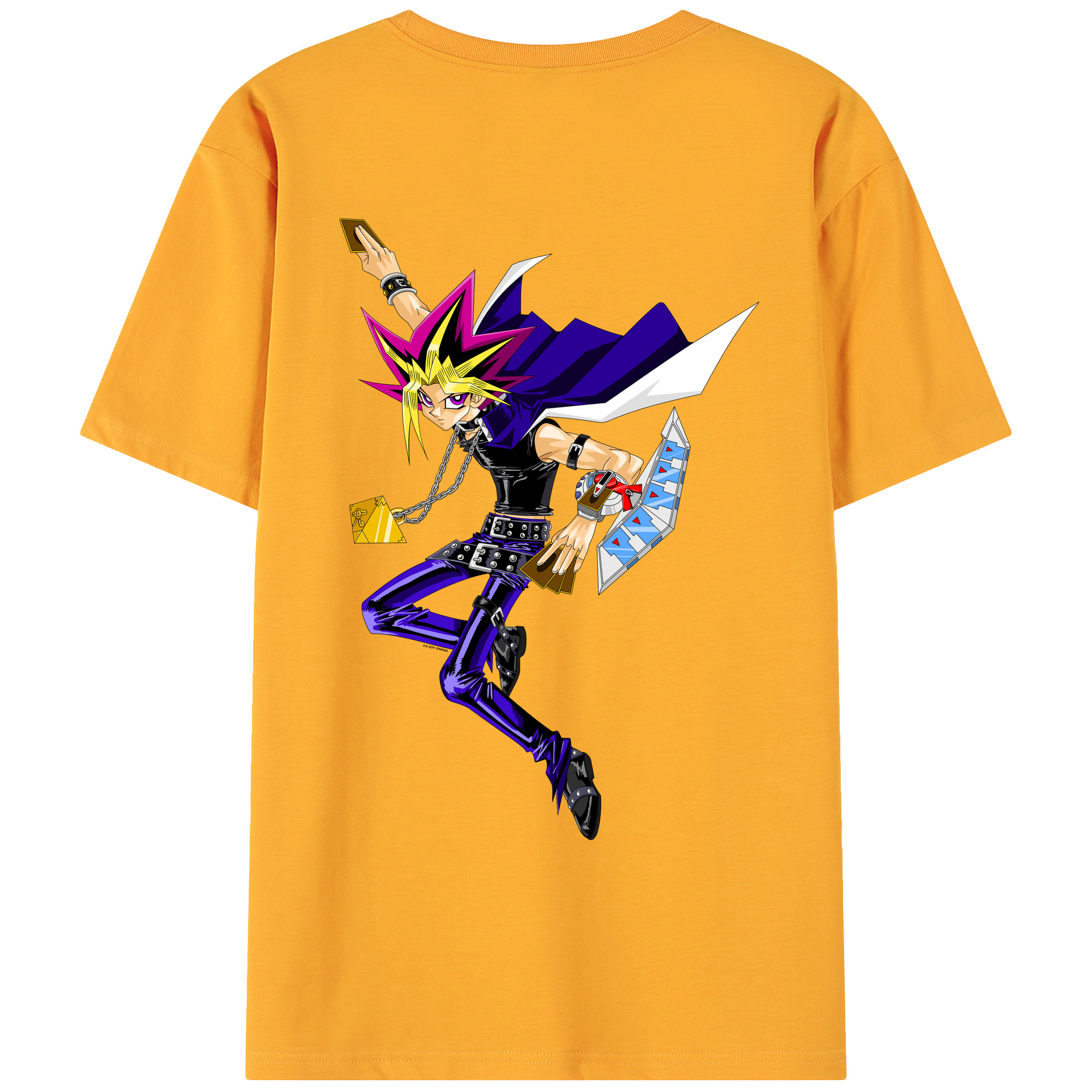 （画像用） 遊☆戯☆王 Yu-Gi-Oh! 綿100％ メンズ半袖Tシャツ（バックプリント） 通気性