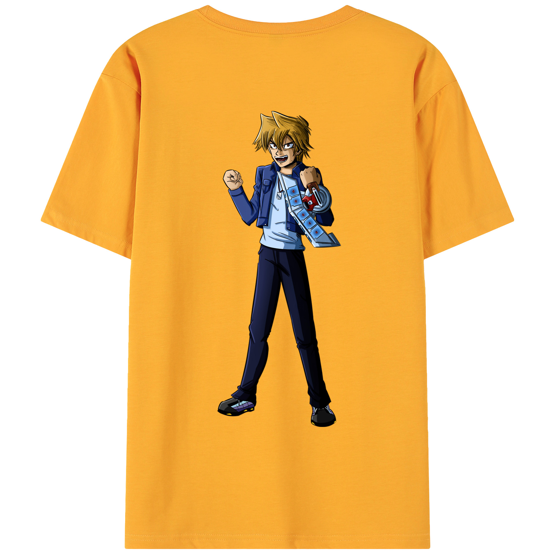 （画像用） 遊☆戯☆王 Yu-Gi-Oh! 綿100％ メンズ半袖Tシャツ（バックプリント） 通気性