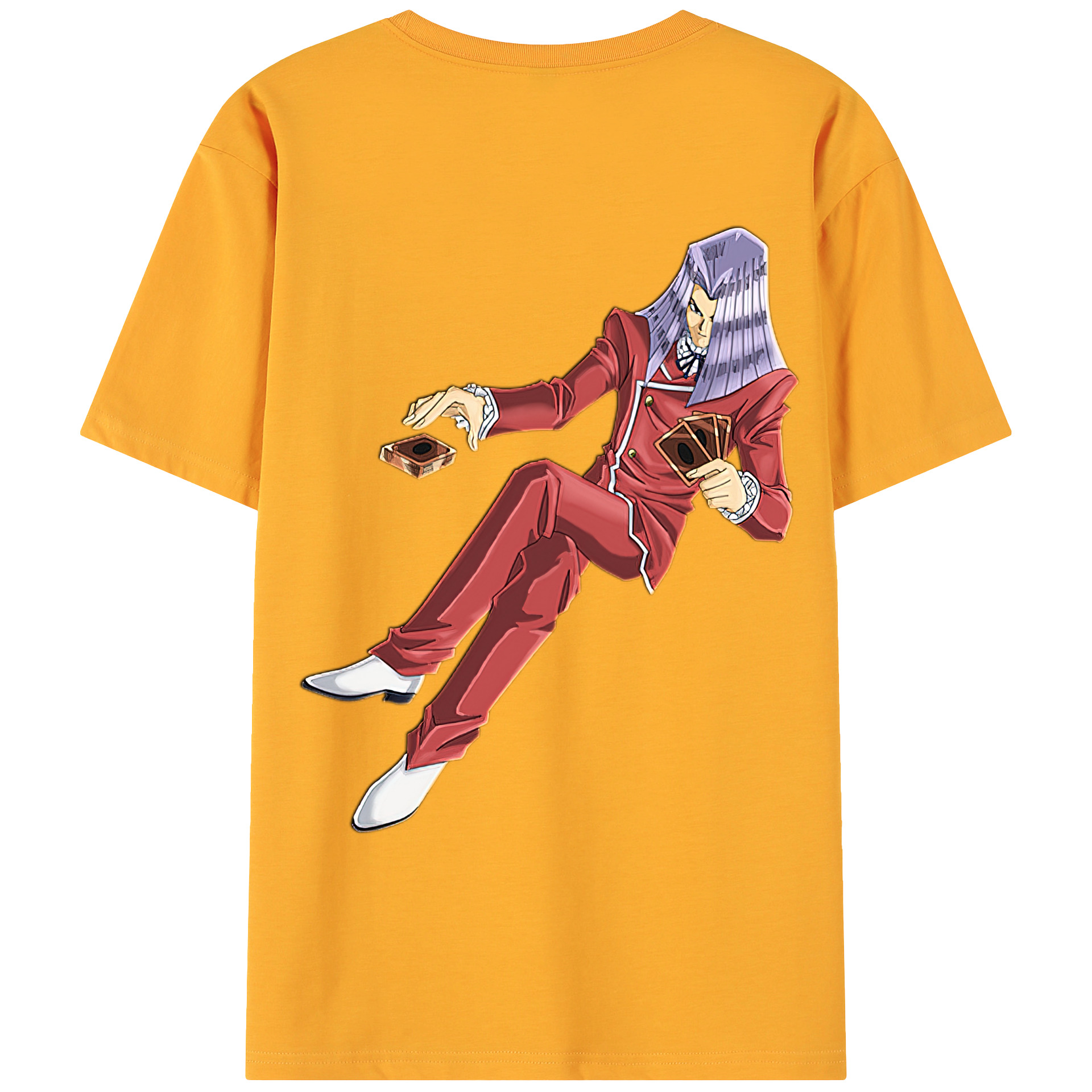 （画像用） 遊☆戯☆王 Yu-Gi-Oh! 綿100％ メンズ半袖Tシャツ（バックプリント） 通気性