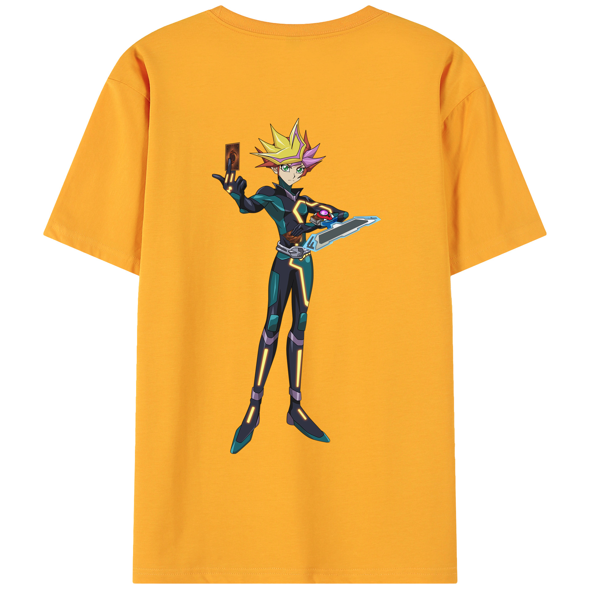 （画像用） 遊☆戯☆王 Yu-Gi-Oh! 綿100％ メンズ半袖Tシャツ（バックプリント） 通気性