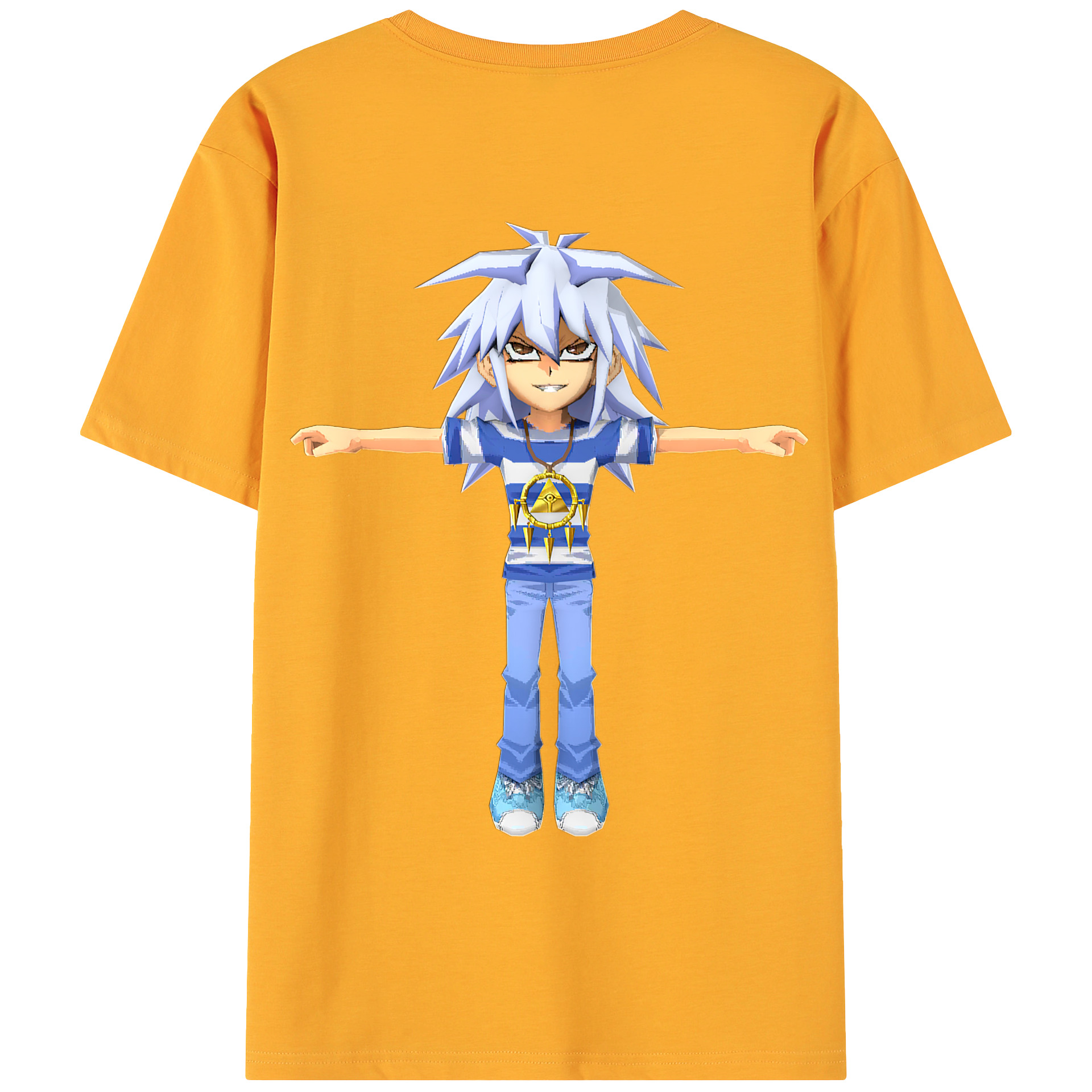 （画像用） 遊☆戯☆王 Yu-Gi-Oh! 綿100％ メンズ半袖Tシャツ（バックプリント） 通気性