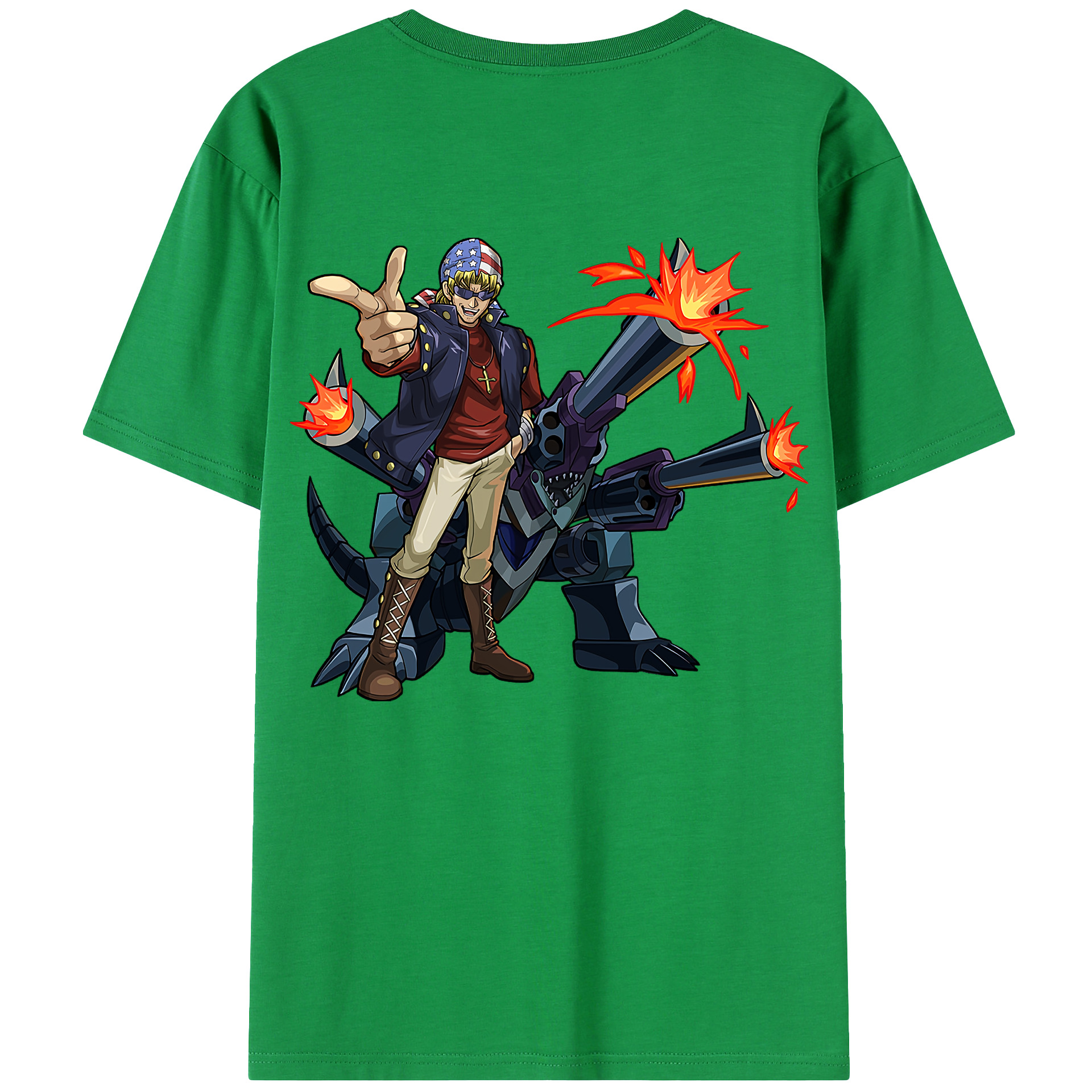 （画像用） 遊☆戯☆王 Yu-Gi-Oh! 綿100％ メンズ半袖Tシャツ（バックプリント） 通気性