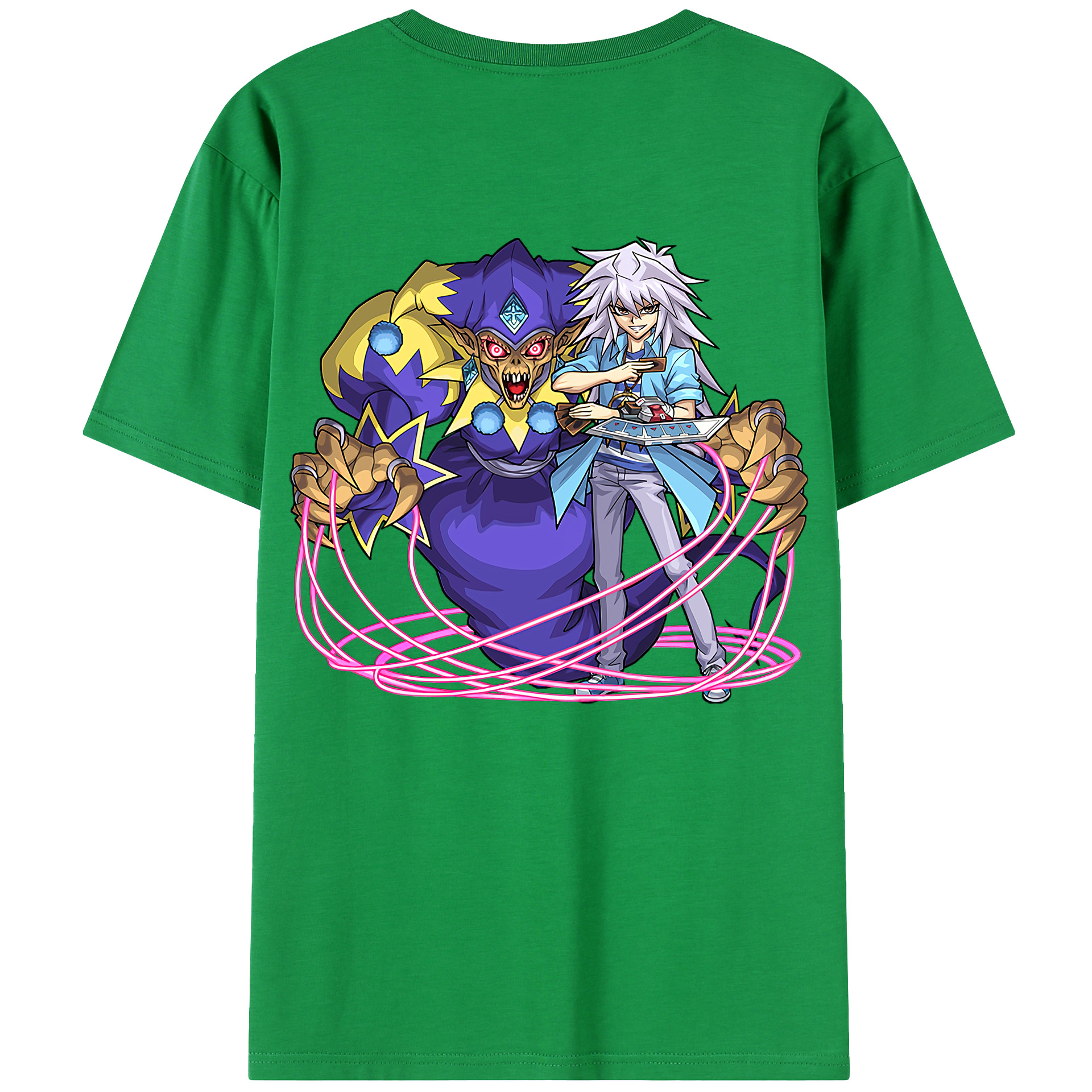 （画像用） 遊☆戯☆王 Yu-Gi-Oh! 綿100％ メンズ半袖Tシャツ（バックプリント） 通気性