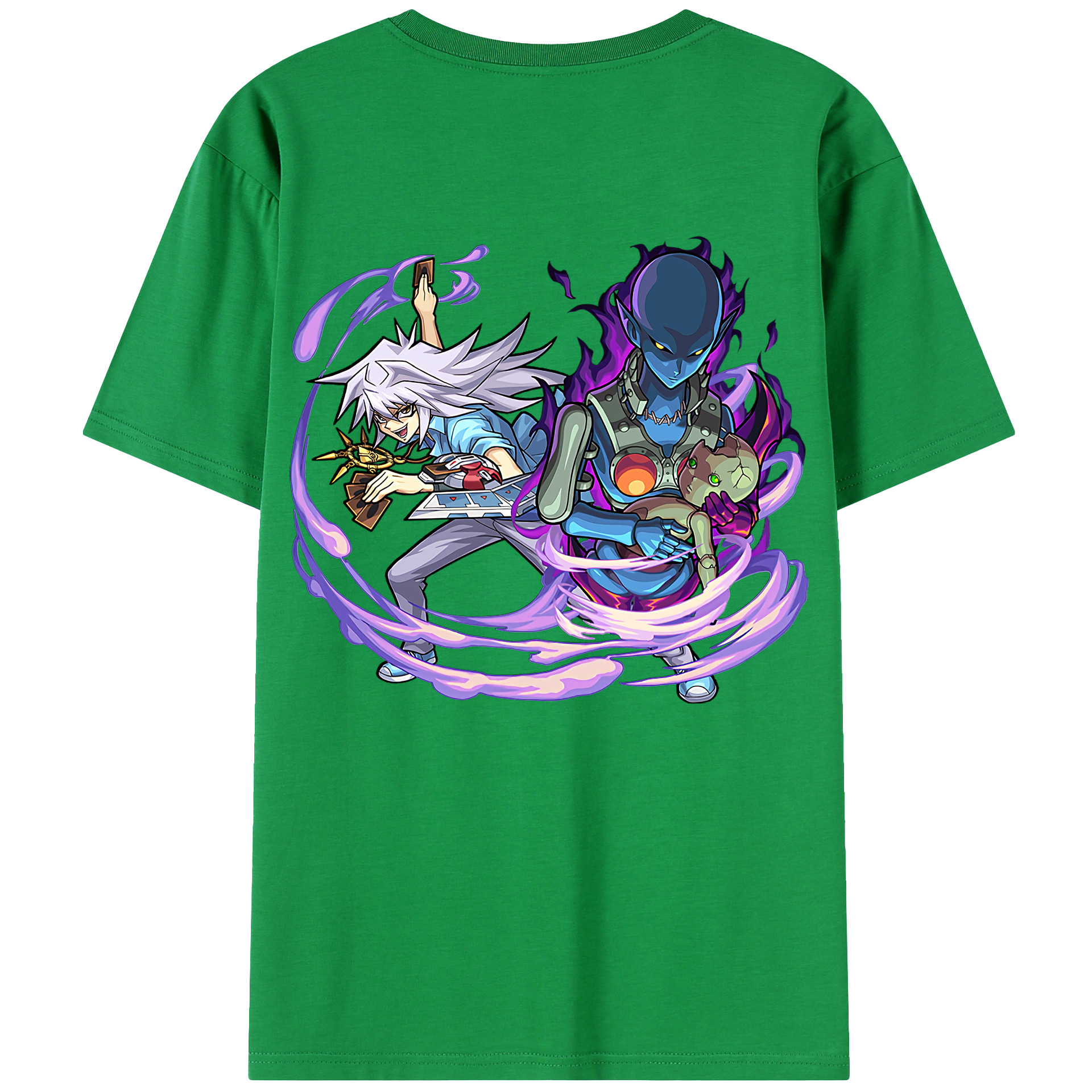 （画像用） 遊☆戯☆王 Yu-Gi-Oh! 綿100％ メンズ半袖Tシャツ（バックプリント） 通気性