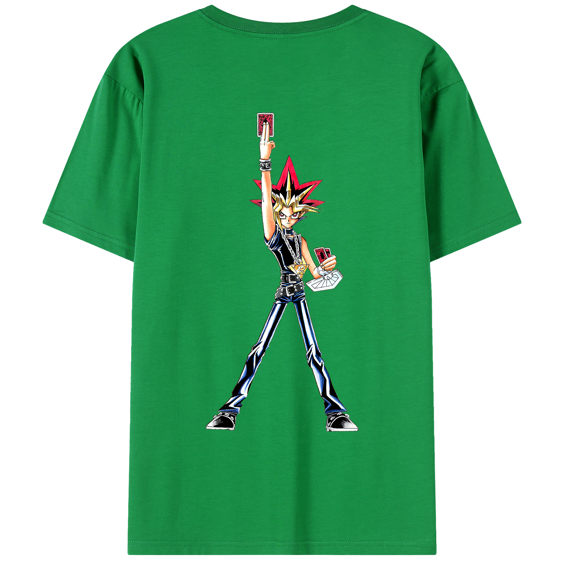 （画像用） 遊☆戯☆王 Yu-Gi-Oh! 綿100％ メンズ半袖Tシャツ（バックプリント） 通気性