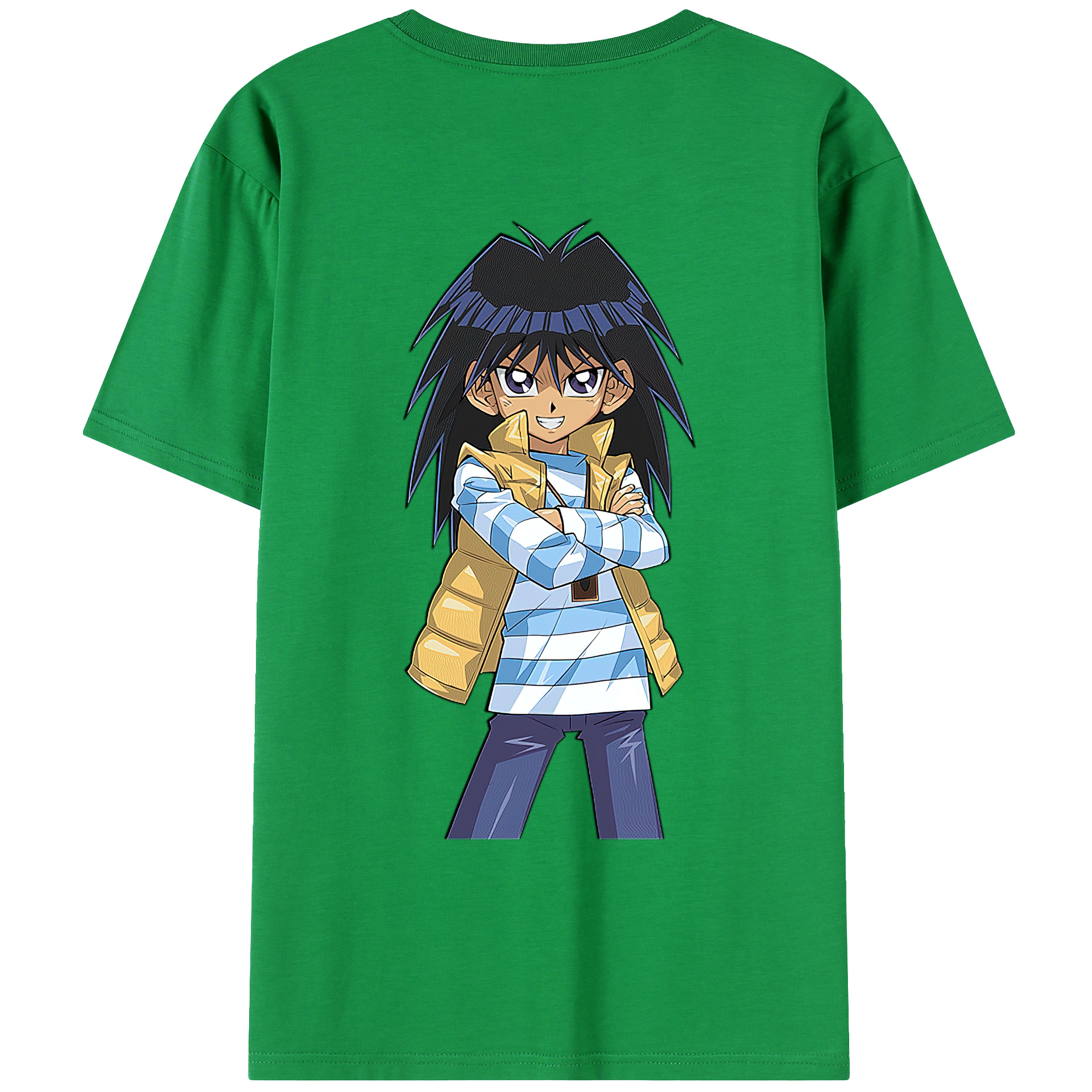 （画像用） 遊☆戯☆王 Yu-Gi-Oh! 綿100％ メンズ半袖Tシャツ（バックプリント） 通気性