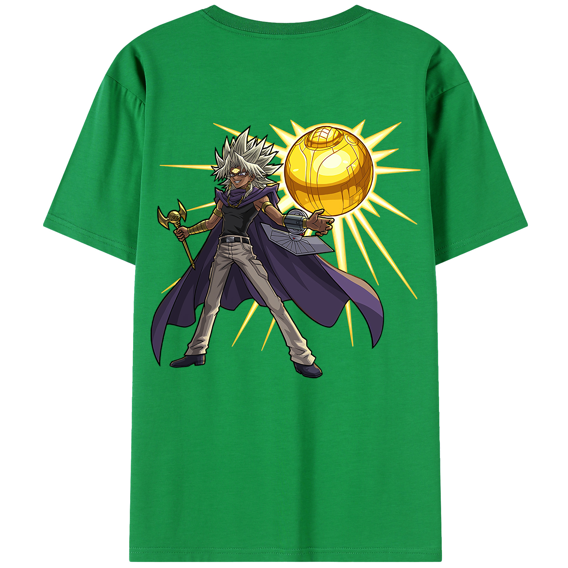 （画像用） 遊☆戯☆王 Yu-Gi-Oh! 綿100％ メンズ半袖Tシャツ（バックプリント） 通気性