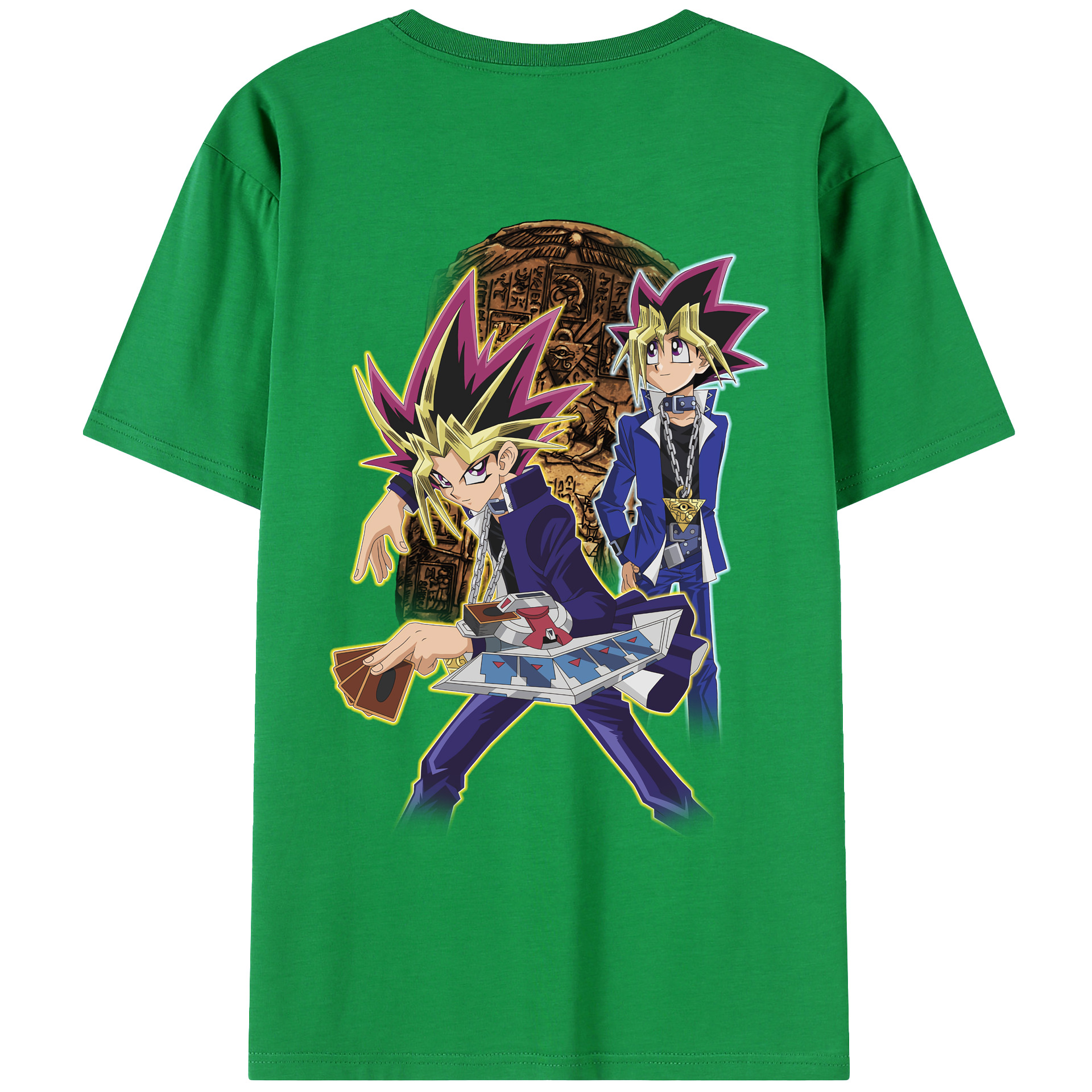 （画像用） 遊☆戯☆王 Yu-Gi-Oh! 綿100％ メンズ半袖Tシャツ（バックプリント） 通気性