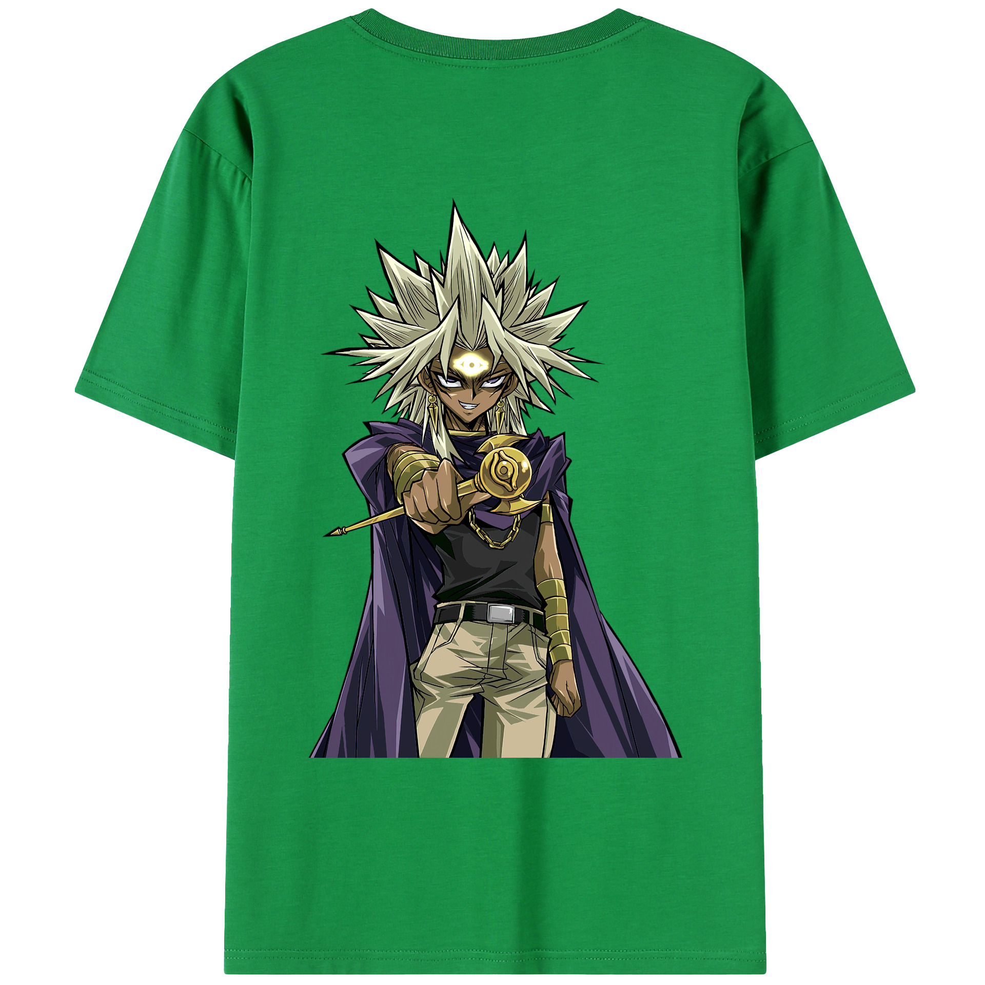 （画像用） 遊☆戯☆王 Yu-Gi-Oh! 綿100％ メンズ半袖Tシャツ（バックプリント） 通気性