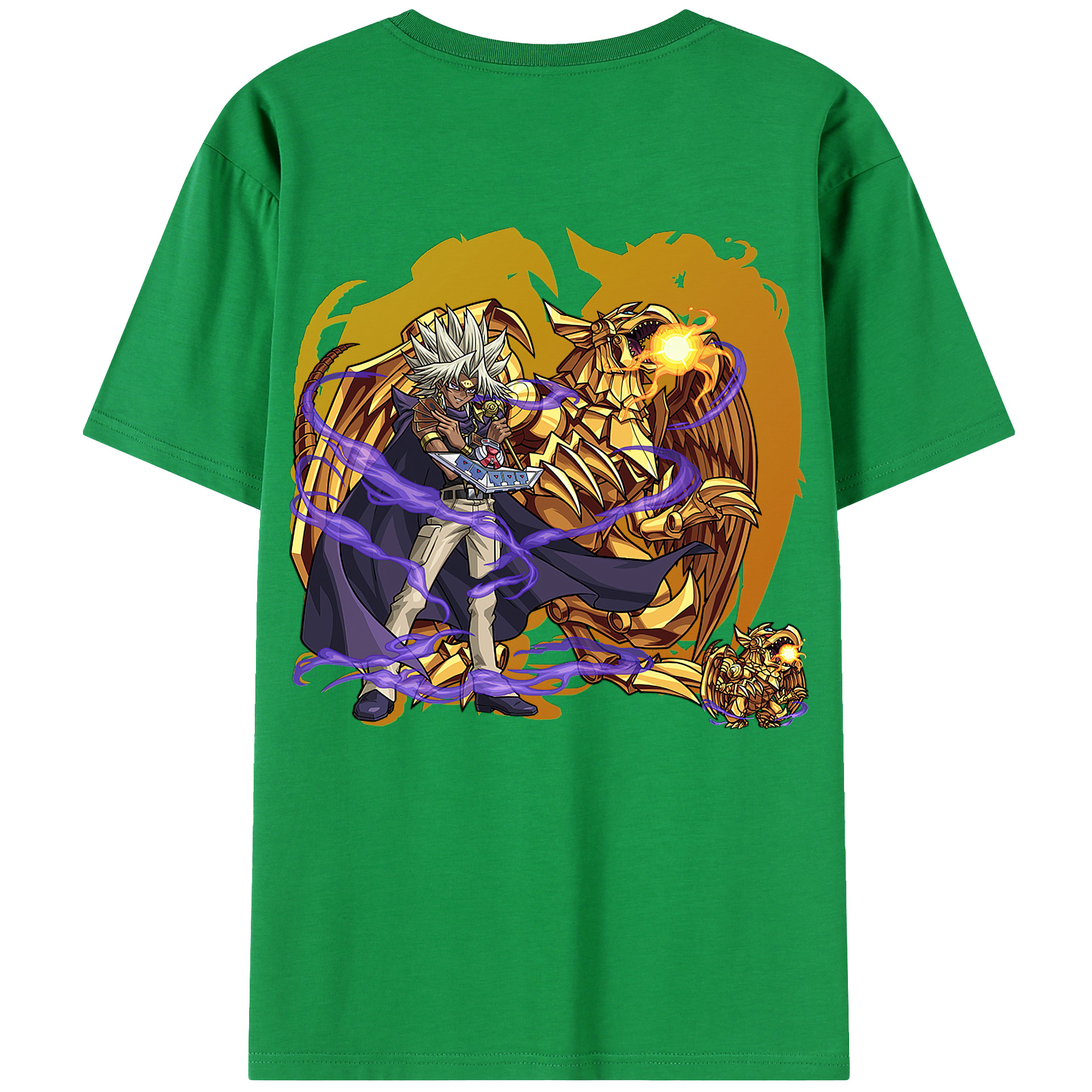 （画像用） 遊☆戯☆王 Yu-Gi-Oh! 綿100％ メンズ半袖Tシャツ（バックプリント） 通気性
