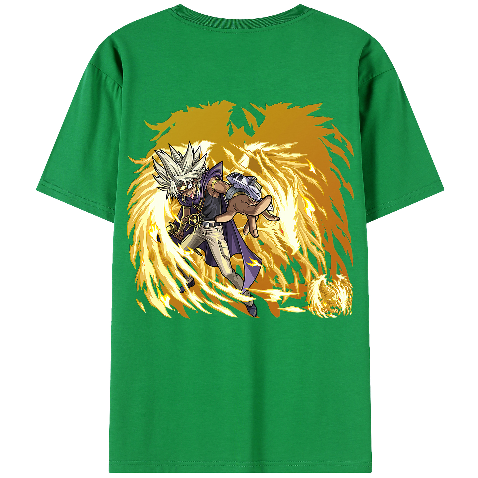 （画像用） 遊☆戯☆王 Yu-Gi-Oh! 綿100％ メンズ半袖Tシャツ（バックプリント） 通気性