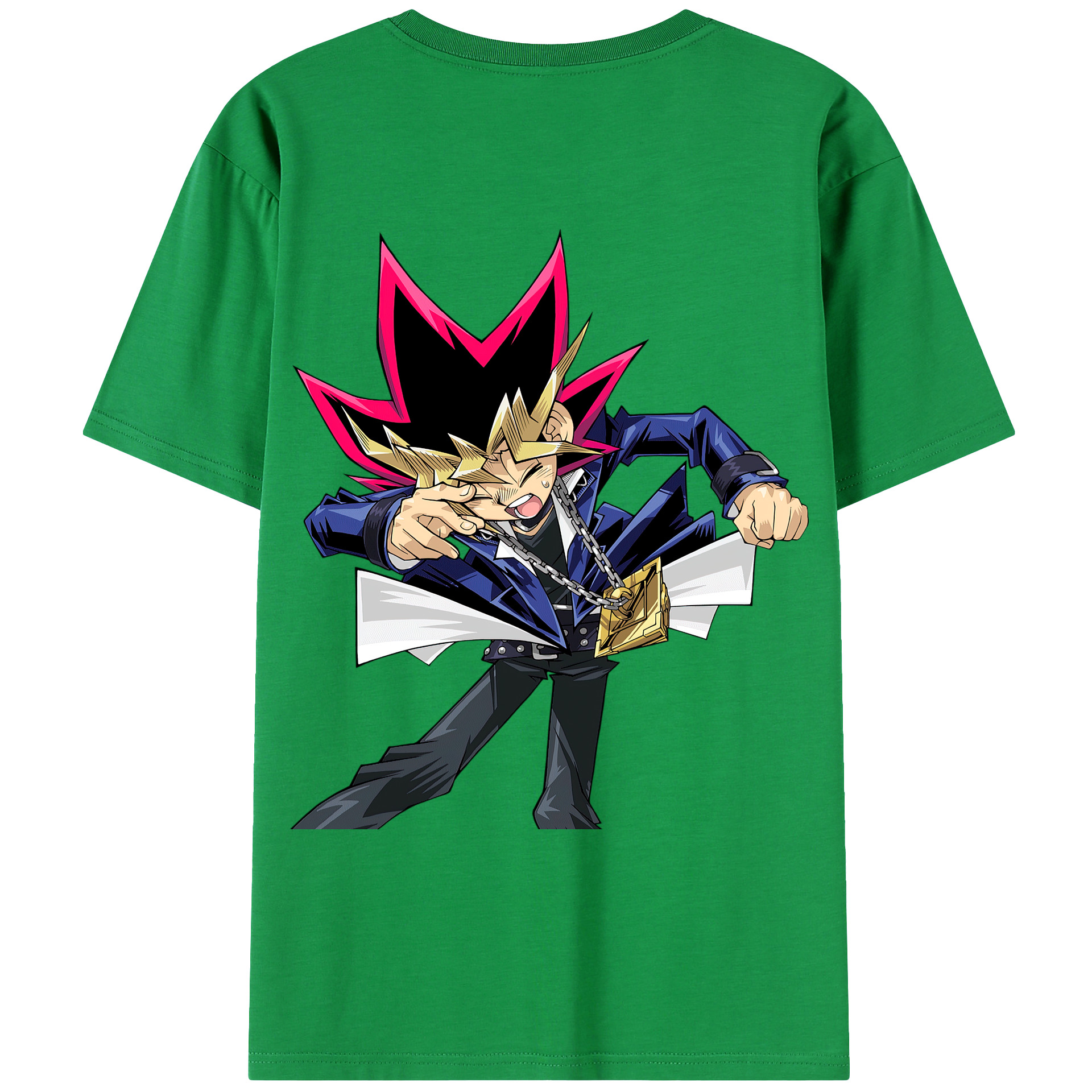 （画像用） 遊☆戯☆王 Yu-Gi-Oh! 綿100％ メンズ半袖Tシャツ（バックプリント） 通気性