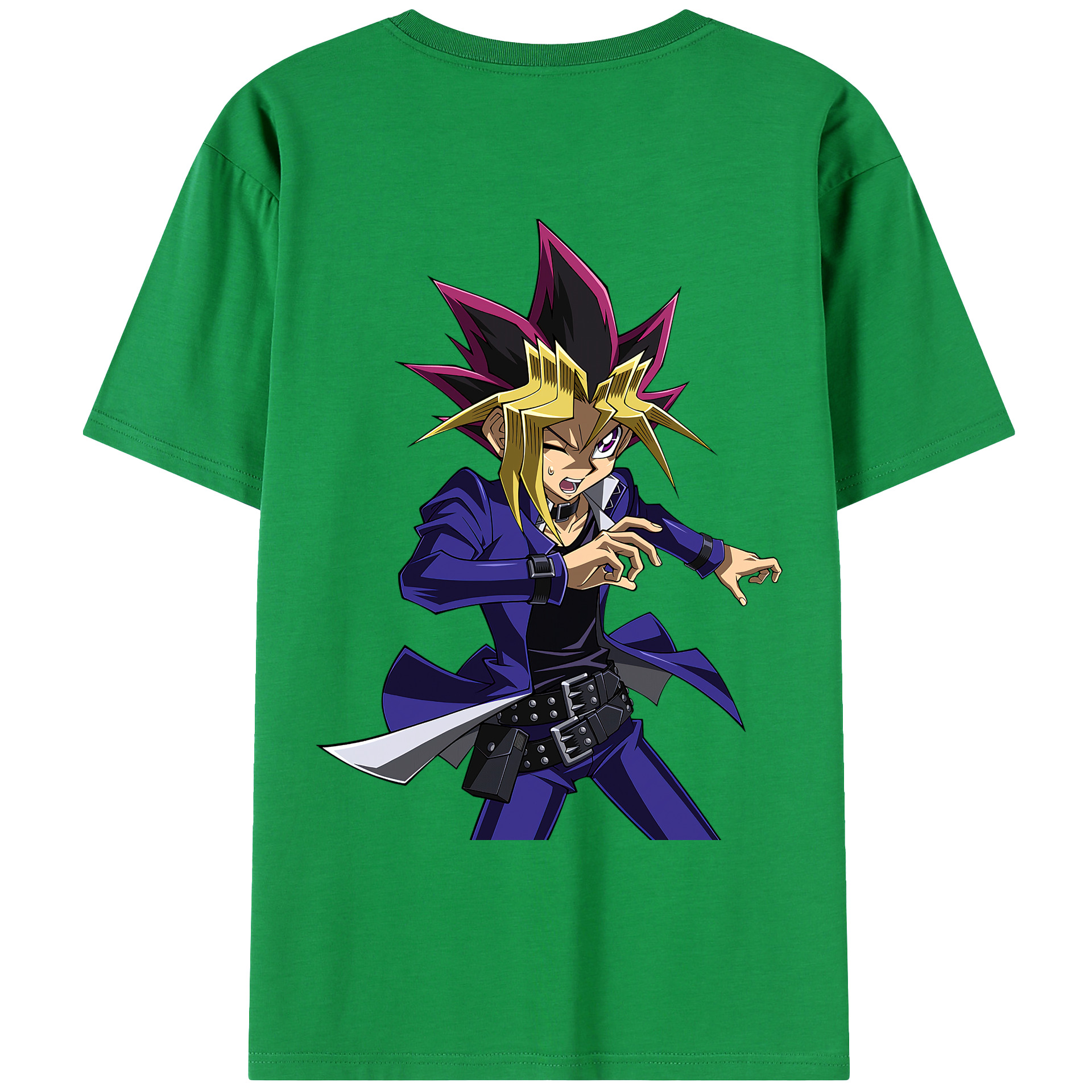 （画像用） 遊☆戯☆王 Yu-Gi-Oh! 綿100％ メンズ半袖Tシャツ（バックプリント） 通気性