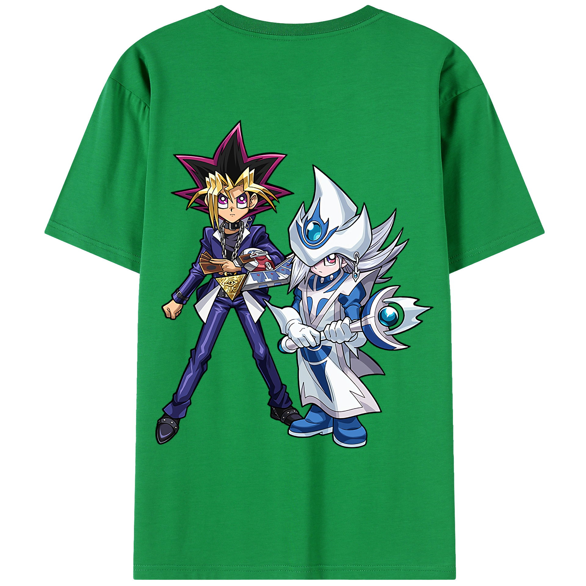 （画像用） 遊☆戯☆王 Yu-Gi-Oh! 綿100％ メンズ半袖Tシャツ（バックプリント） 通気性