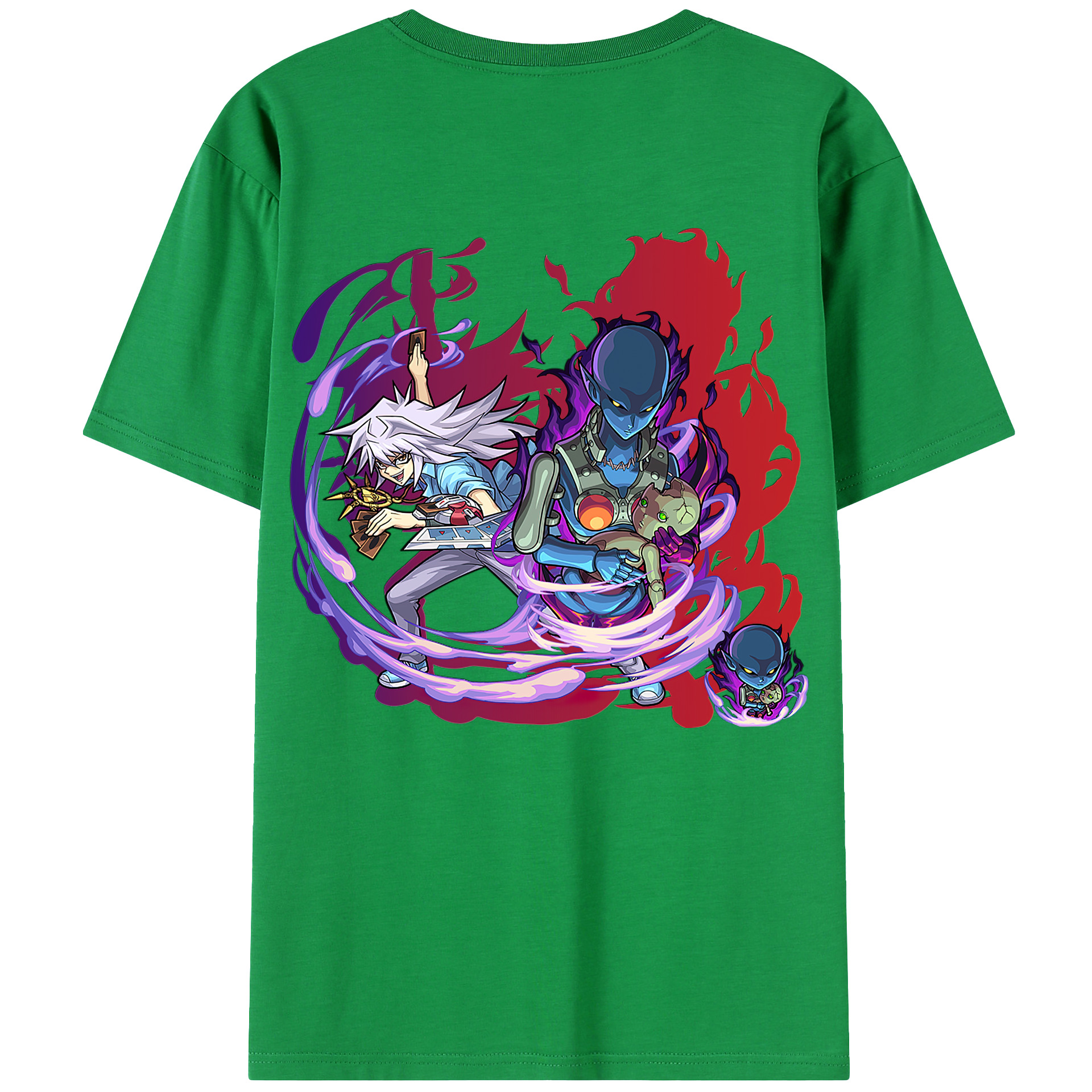 （画像用） 遊☆戯☆王 Yu-Gi-Oh! 綿100％ メンズ半袖Tシャツ（バックプリント） 通気性