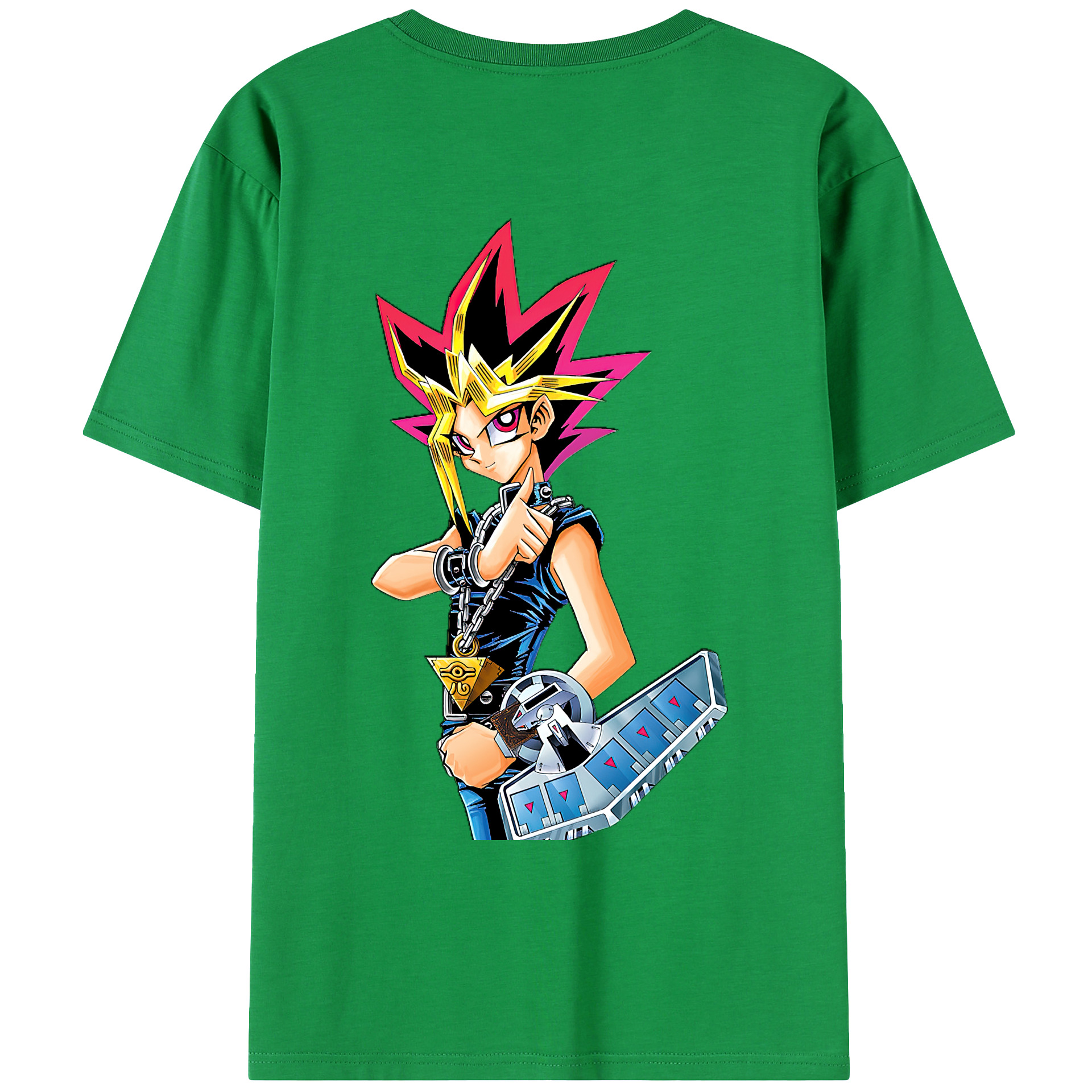（画像用） 遊☆戯☆王 Yu-Gi-Oh! 綿100％ メンズ半袖Tシャツ（バックプリント） 通気性