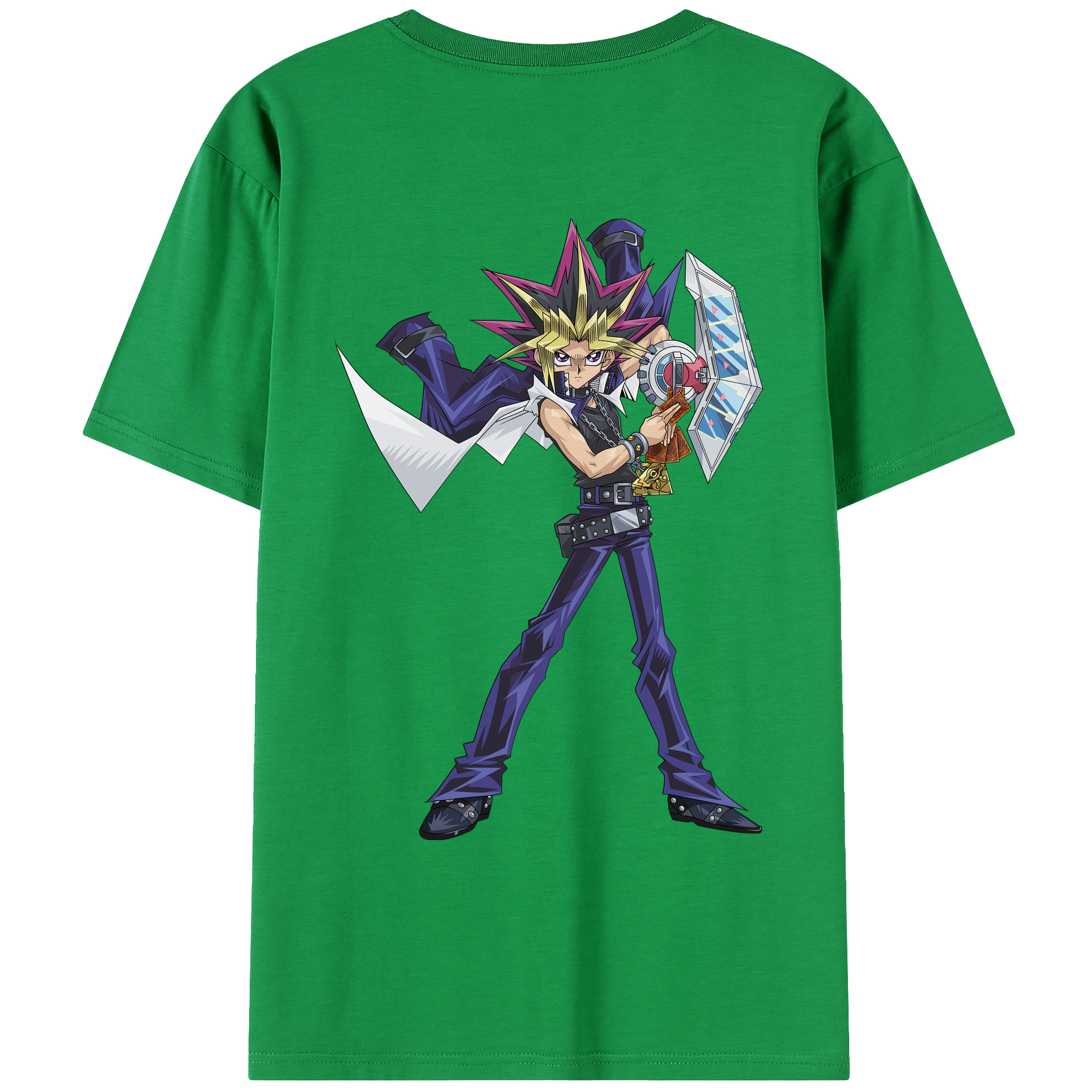 （画像用） 遊☆戯☆王 Yu-Gi-Oh! 綿100％ メンズ半袖Tシャツ（バックプリント） 通気性