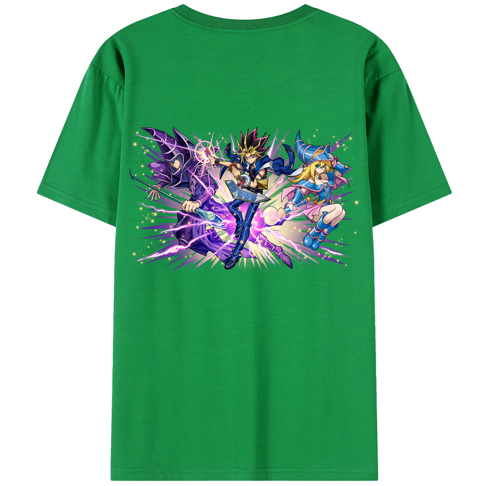 （画像用） 遊☆戯☆王 Yu-Gi-Oh! 綿100％ メンズ半袖Tシャツ（バックプリント） 通気性