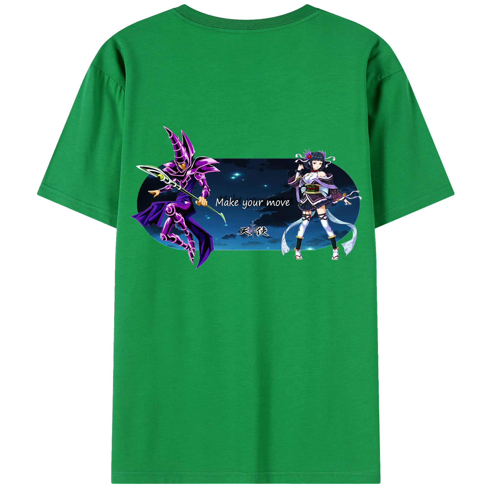 （画像用） 遊☆戯☆王 Yu-Gi-Oh! 綿100％ メンズ半袖Tシャツ（バックプリント） 通気性