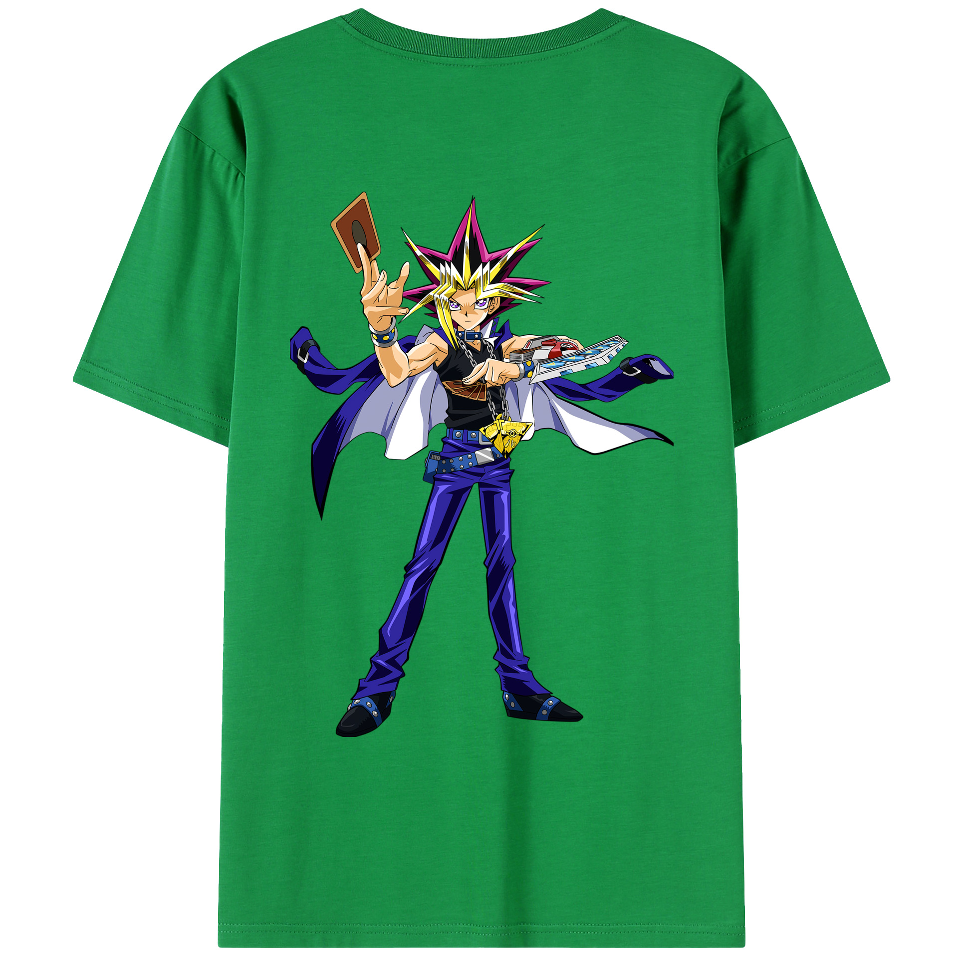 （画像用） 遊☆戯☆王 Yu-Gi-Oh! 綿100％ メンズ半袖Tシャツ（バックプリント） 通気性