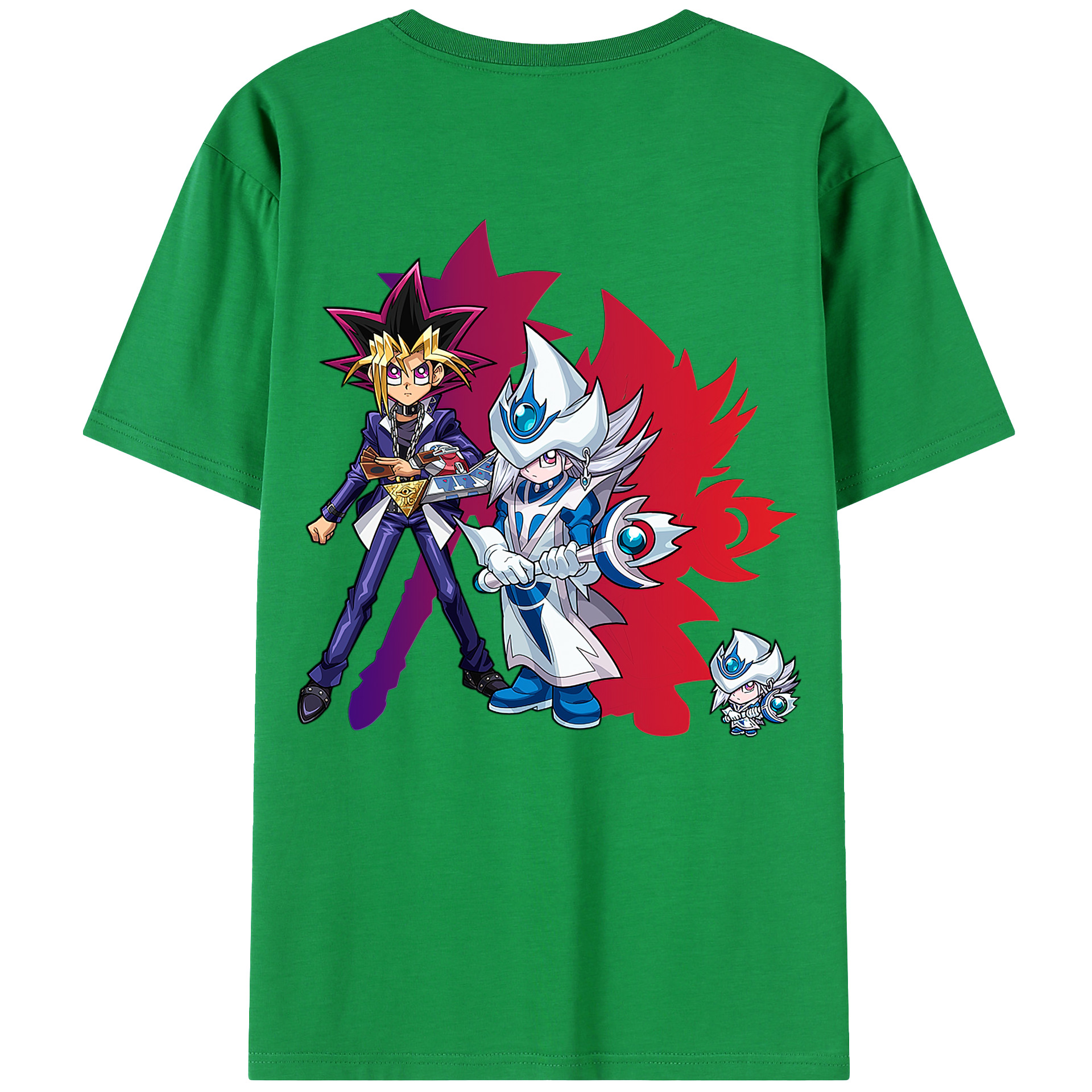 （画像用） 遊☆戯☆王 Yu-Gi-Oh! 綿100％ メンズ半袖Tシャツ（バックプリント） 通気性