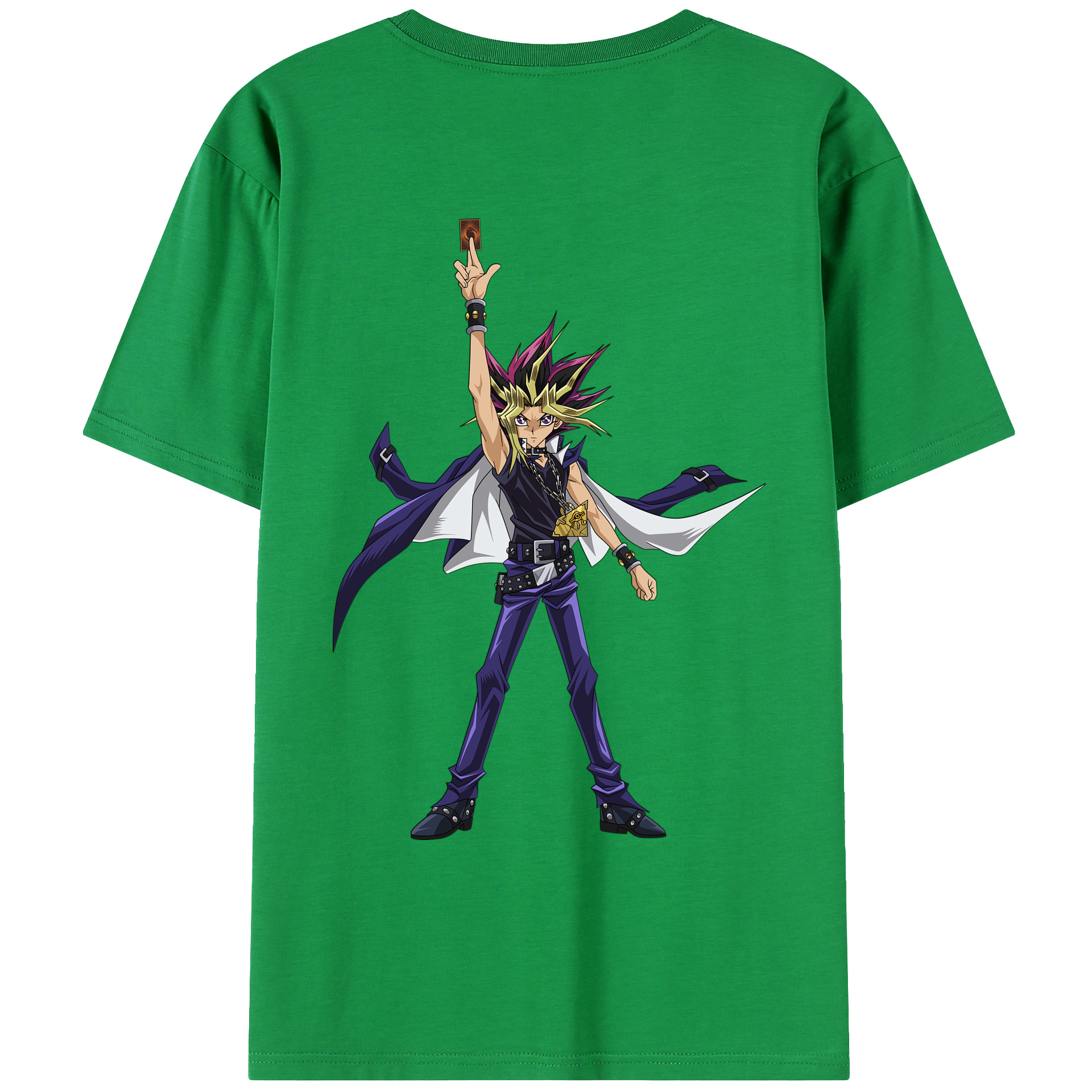 （画像用） 遊☆戯☆王 Yu-Gi-Oh! 綿100％ メンズ半袖Tシャツ（バックプリント） 通気性
