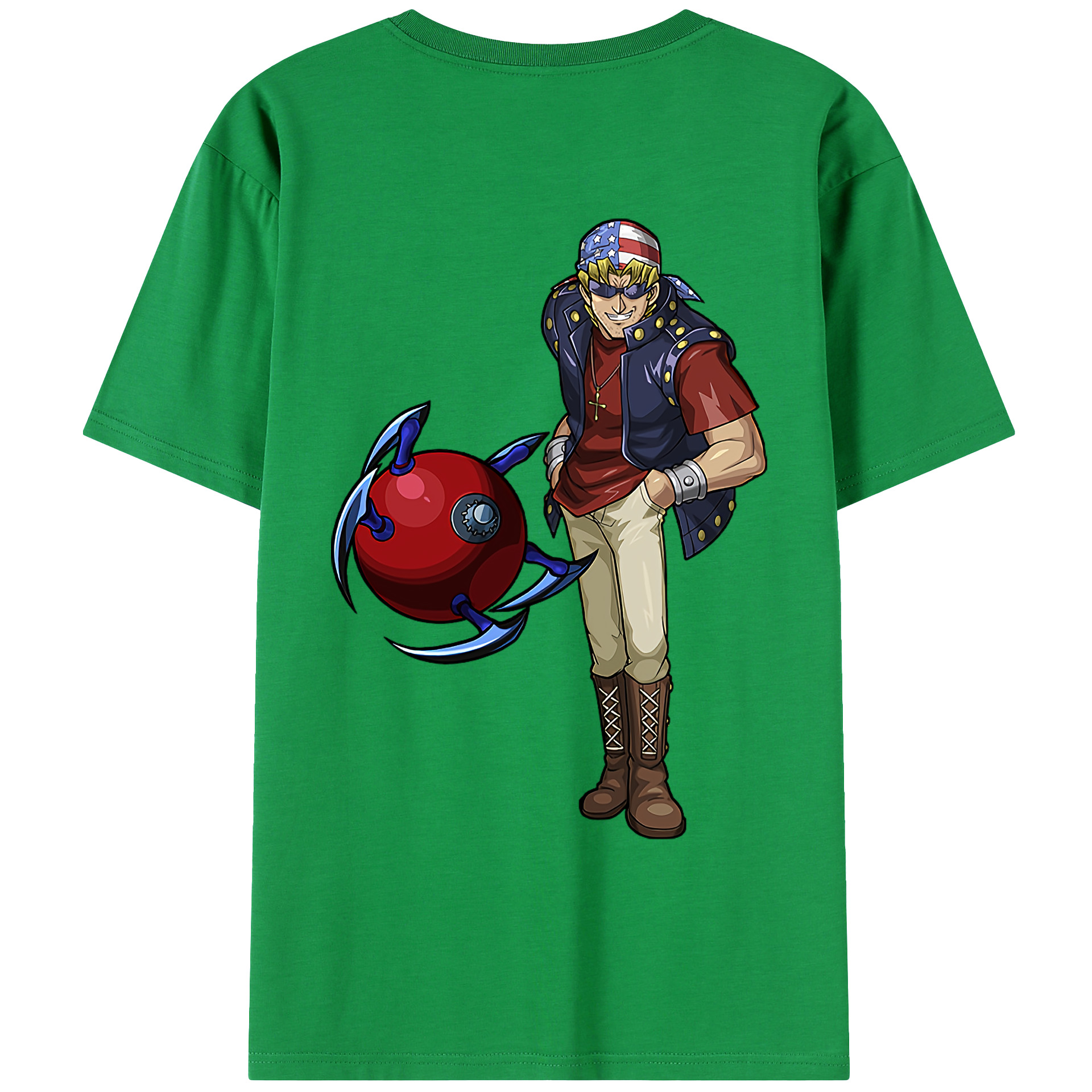 （画像用） 遊☆戯☆王 Yu-Gi-Oh! 綿100％ メンズ半袖Tシャツ（バックプリント） 通気性