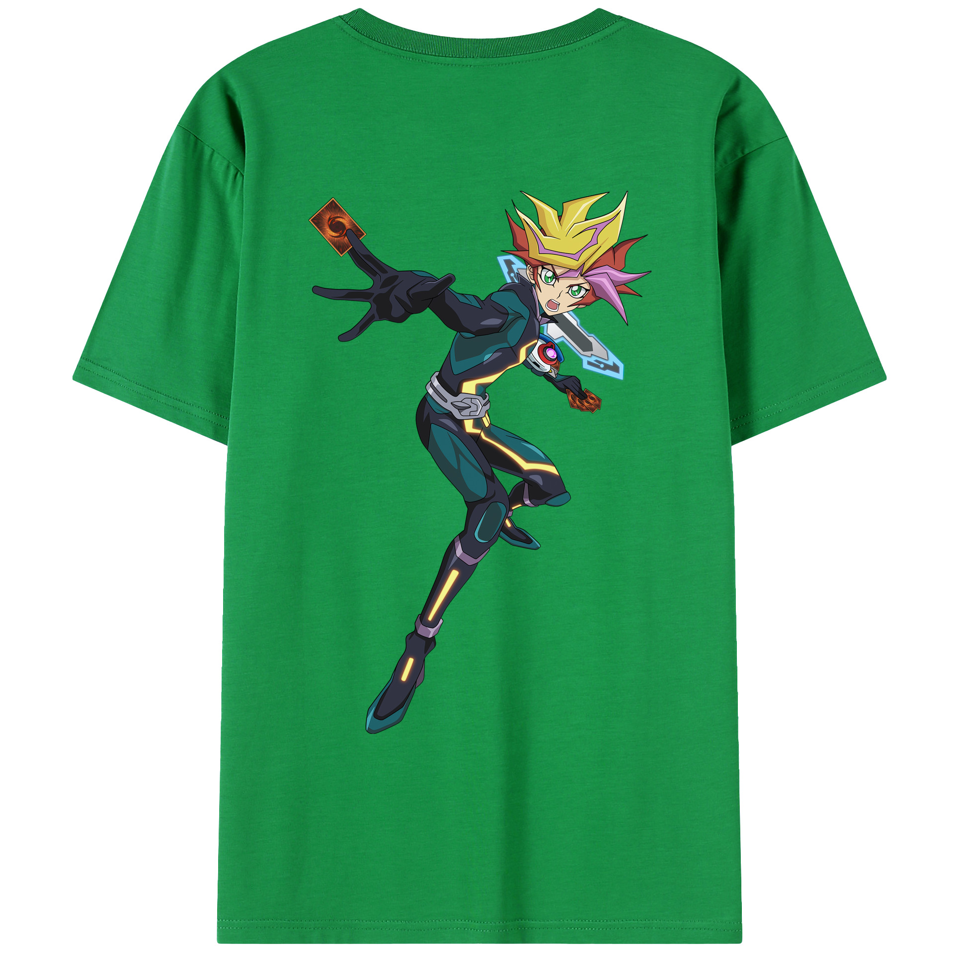 （画像用） 遊☆戯☆王 Yu-Gi-Oh! 綿100％ メンズ半袖Tシャツ（バックプリント） 通気性