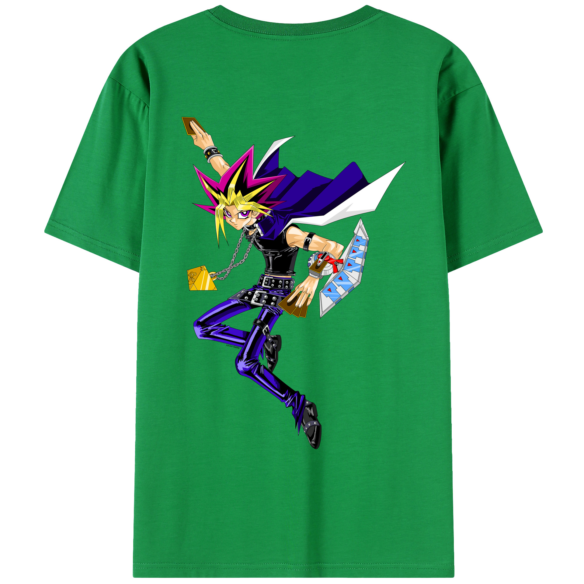（画像用） 遊☆戯☆王 Yu-Gi-Oh! 綿100％ メンズ半袖Tシャツ（バックプリント） 通気性