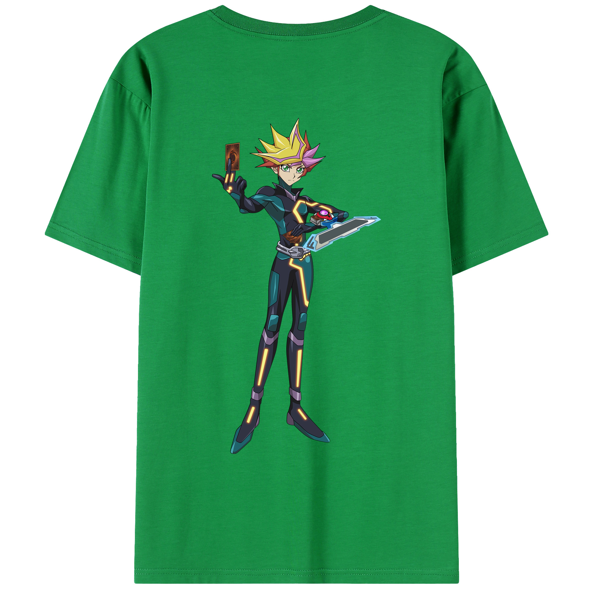 （画像用） 遊☆戯☆王 Yu-Gi-Oh! 綿100％ メンズ半袖Tシャツ（バックプリント） 通気性