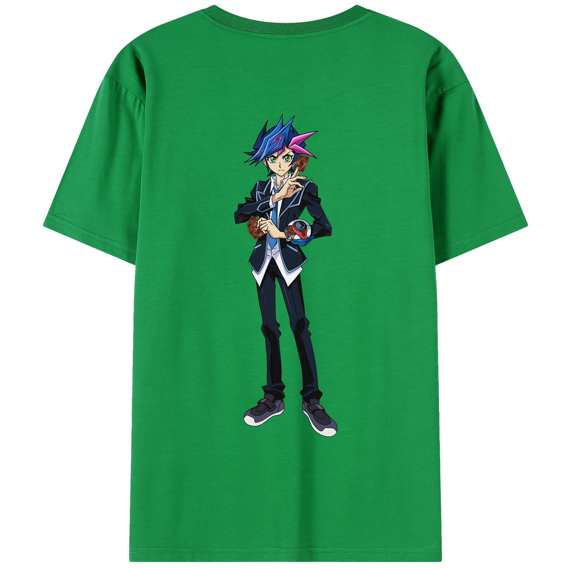 （画像用） 遊☆戯☆王 Yu-Gi-Oh! 綿100％ メンズ半袖Tシャツ（バックプリント） 通気性